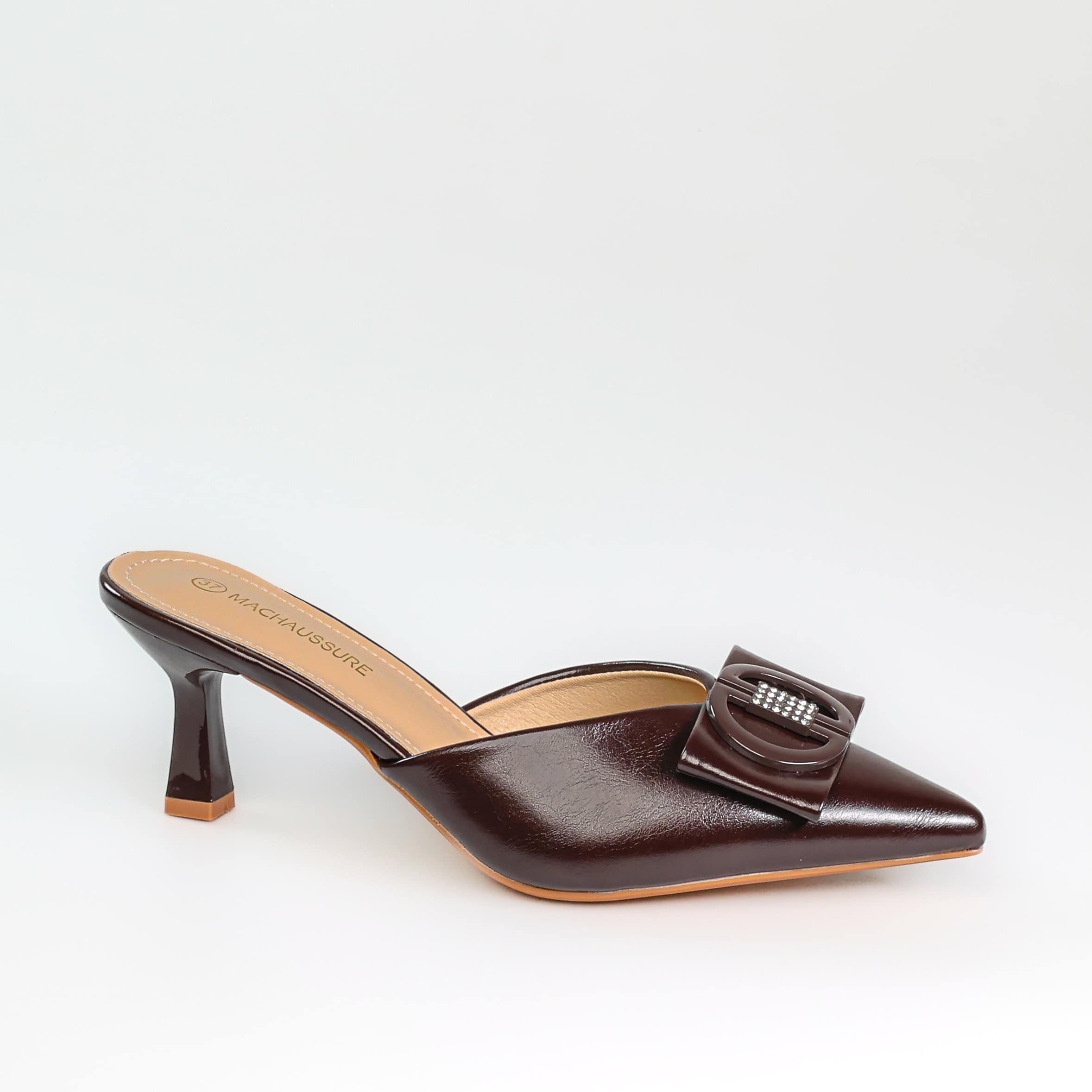 ZED – Mules demi talon en Coffee.
