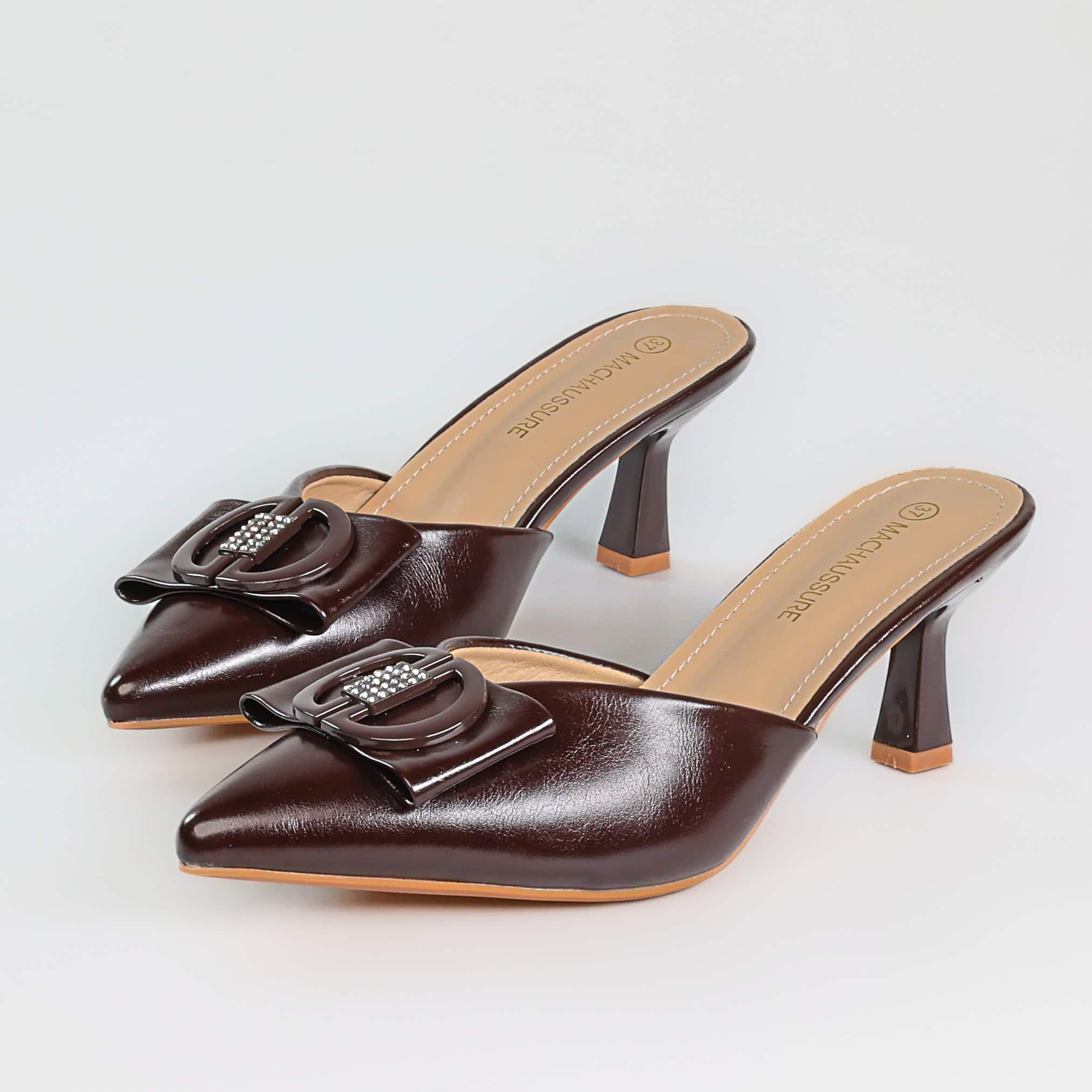 ZED – Mules demi talon en Coffee.