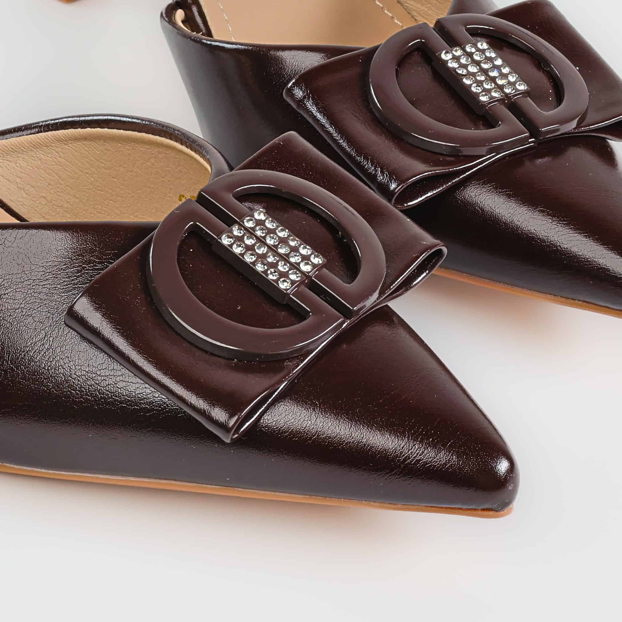 ZED – Mules demi talon en Coffee.