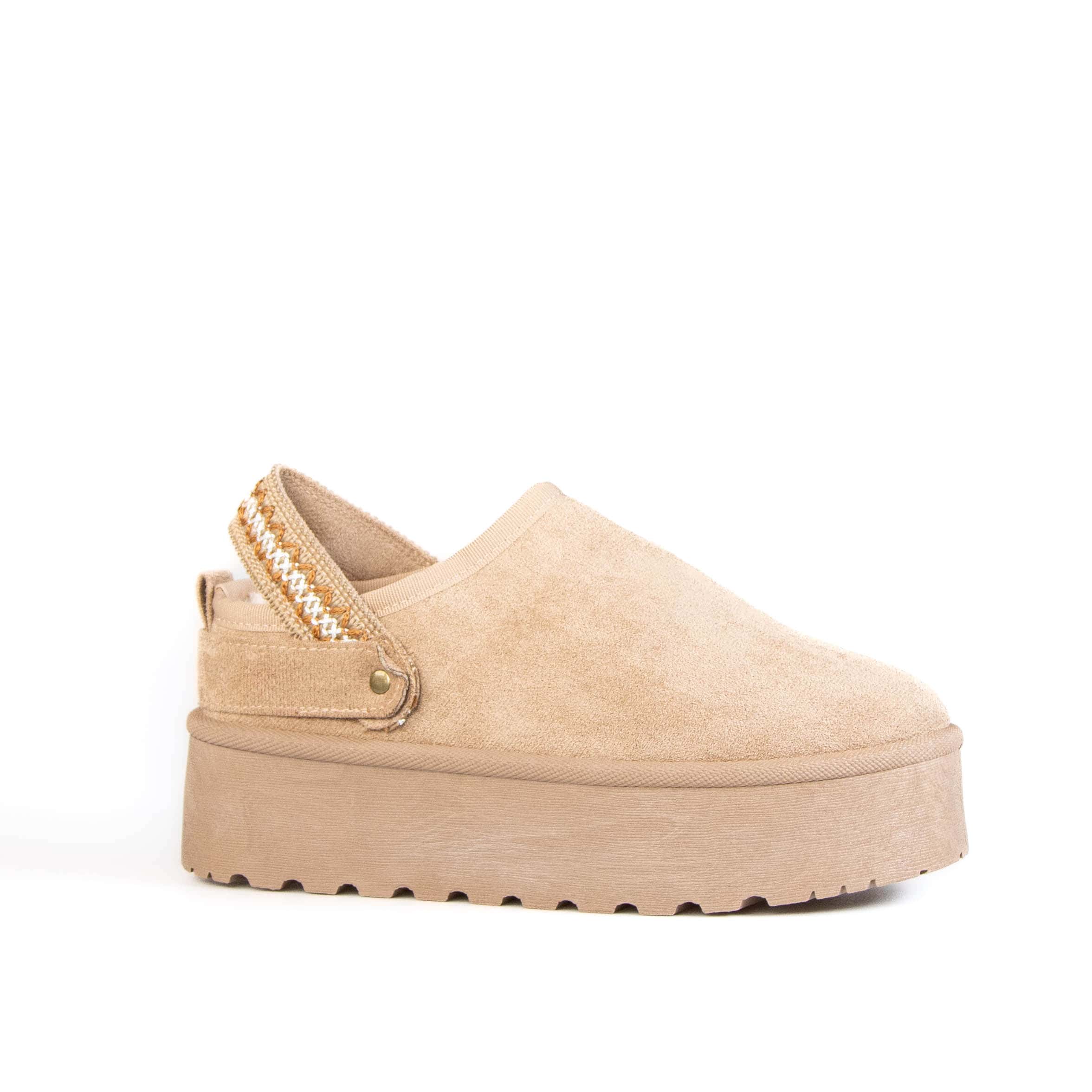 Shaggy – Chaussons à plateforme en Kaki.