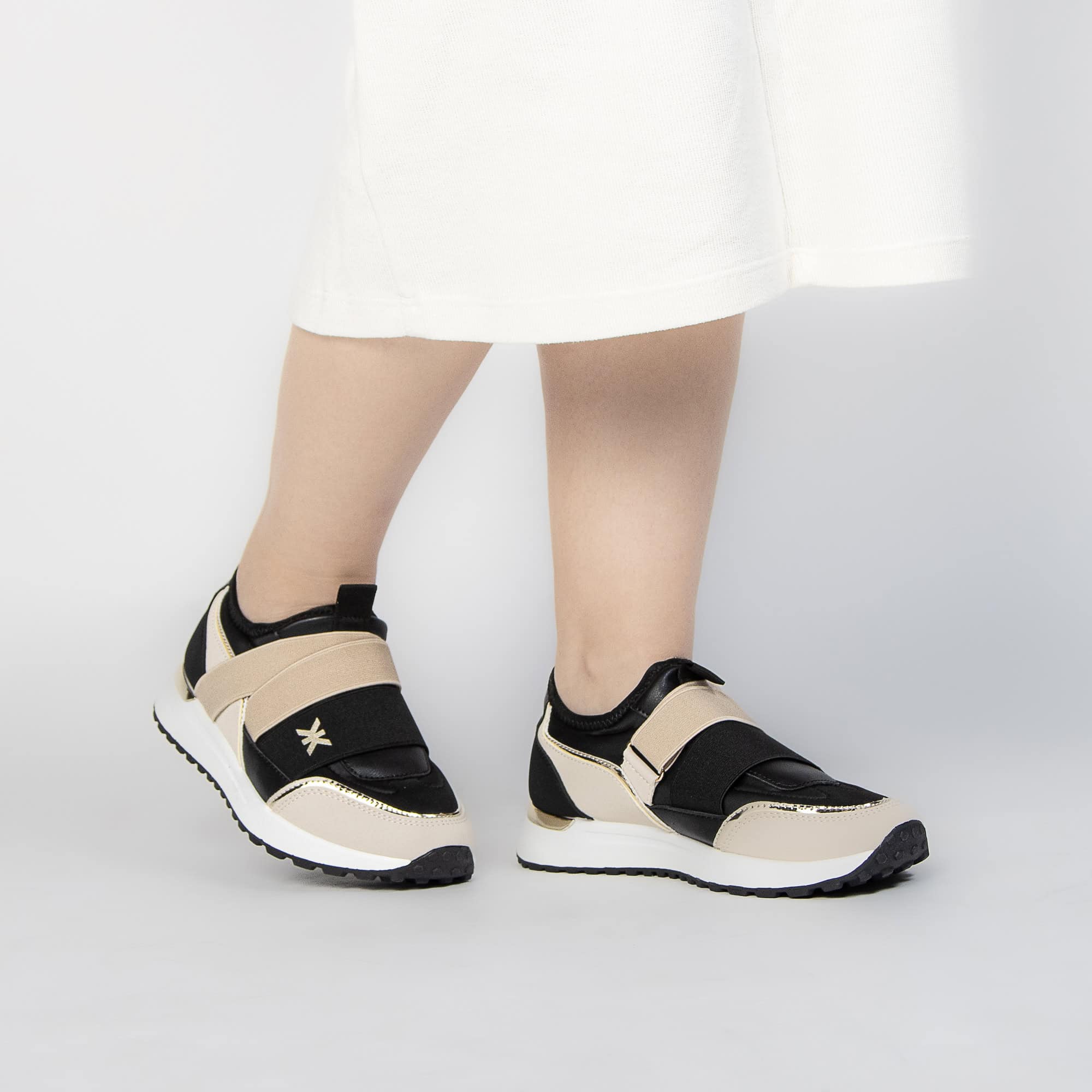 Melvine - Baskets Femmes en Beige.