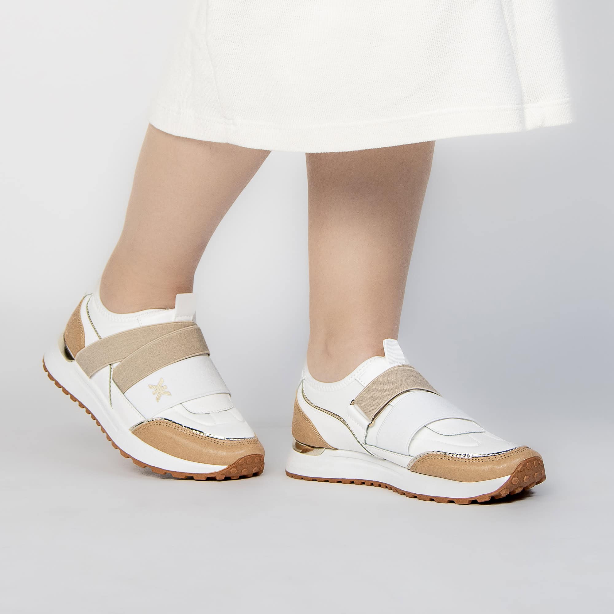 Melvine - Baskets Femmes en Kaki.