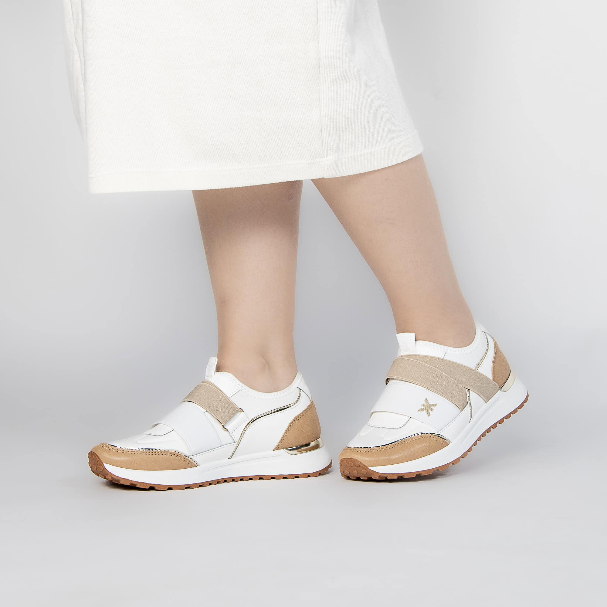 Melvine - Baskets Femmes en Kaki.