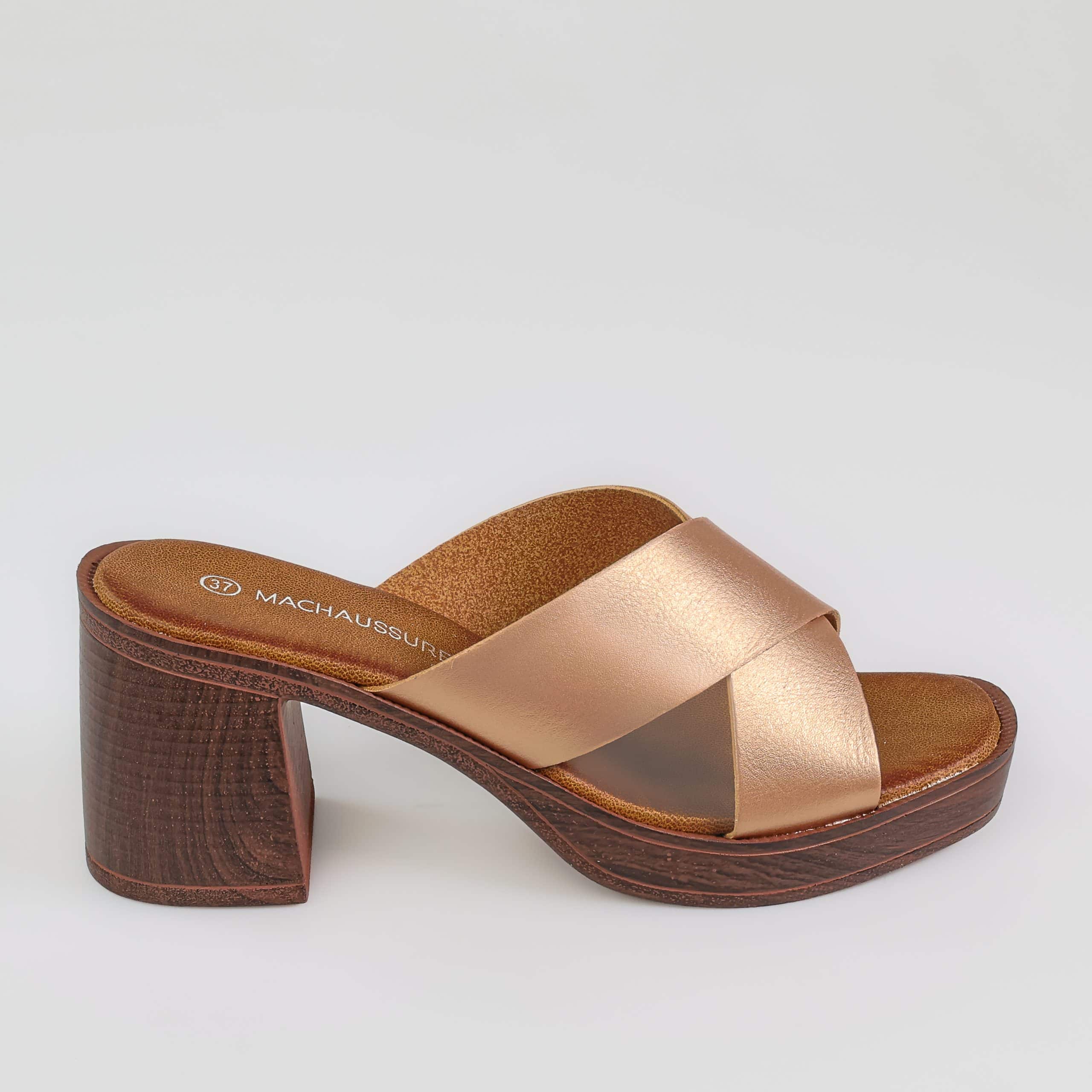 Archi – Sandales demi talon en Bronze.