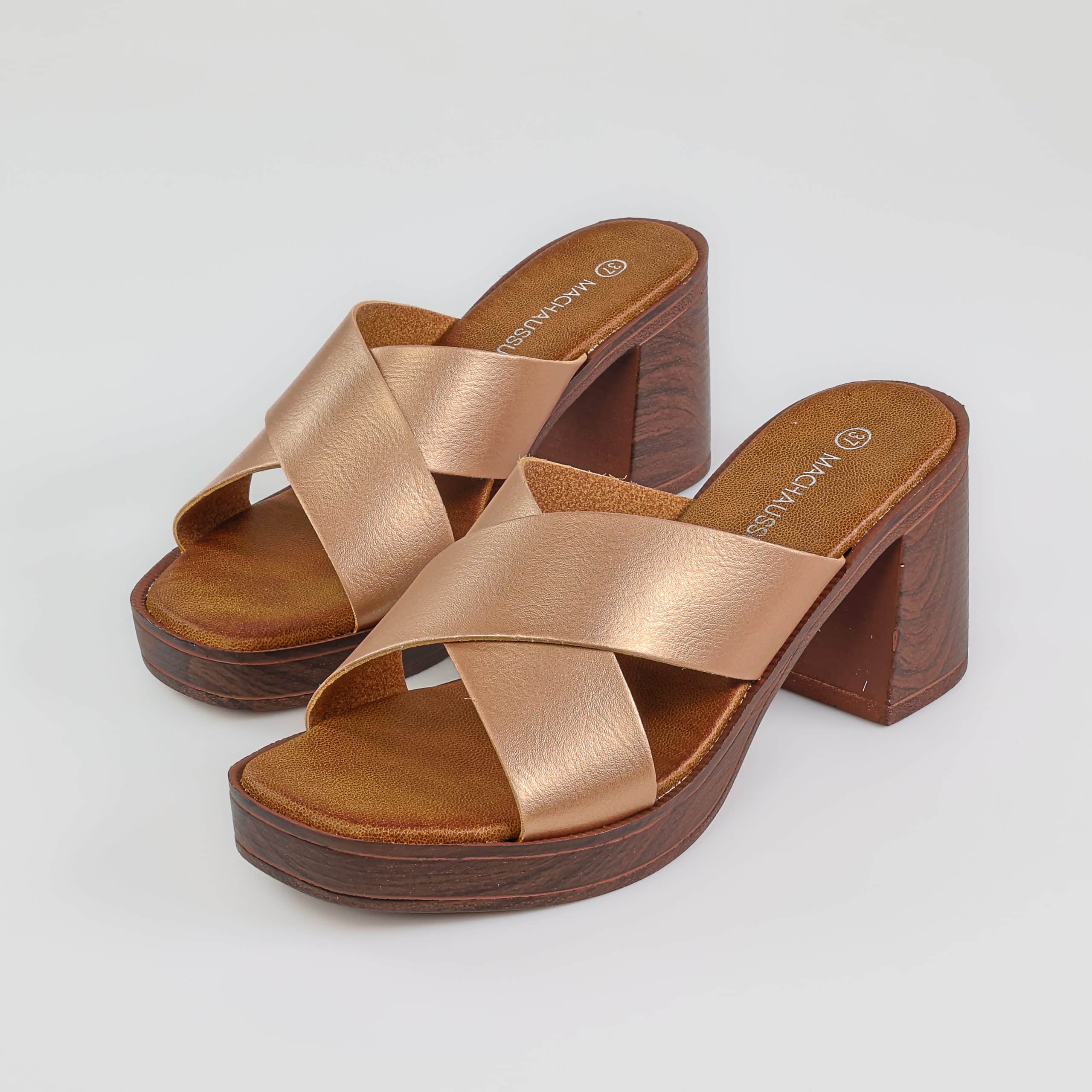 Archi – Sandales demi talon en Bronze.