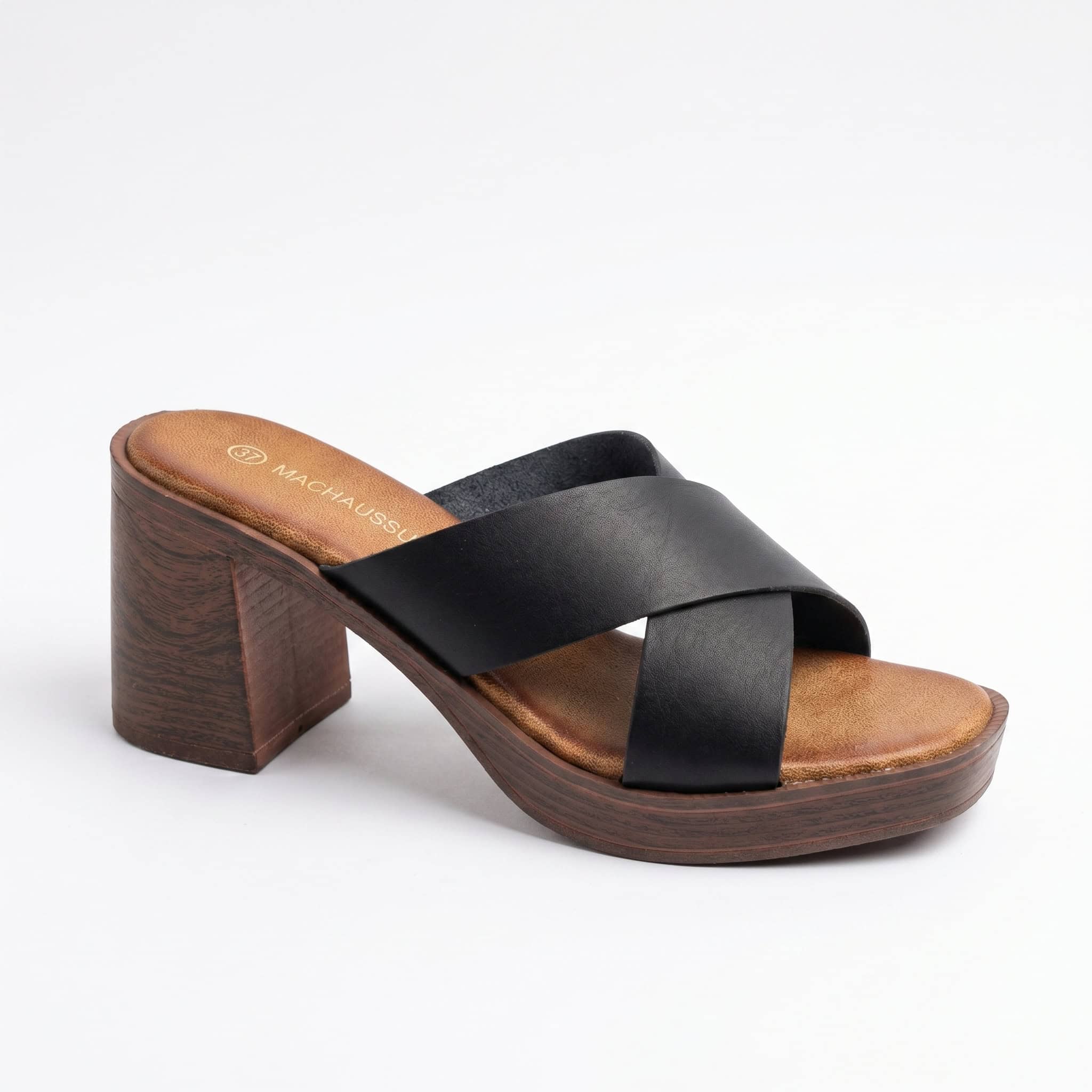 Archi – Sandales demi talon en Noir.