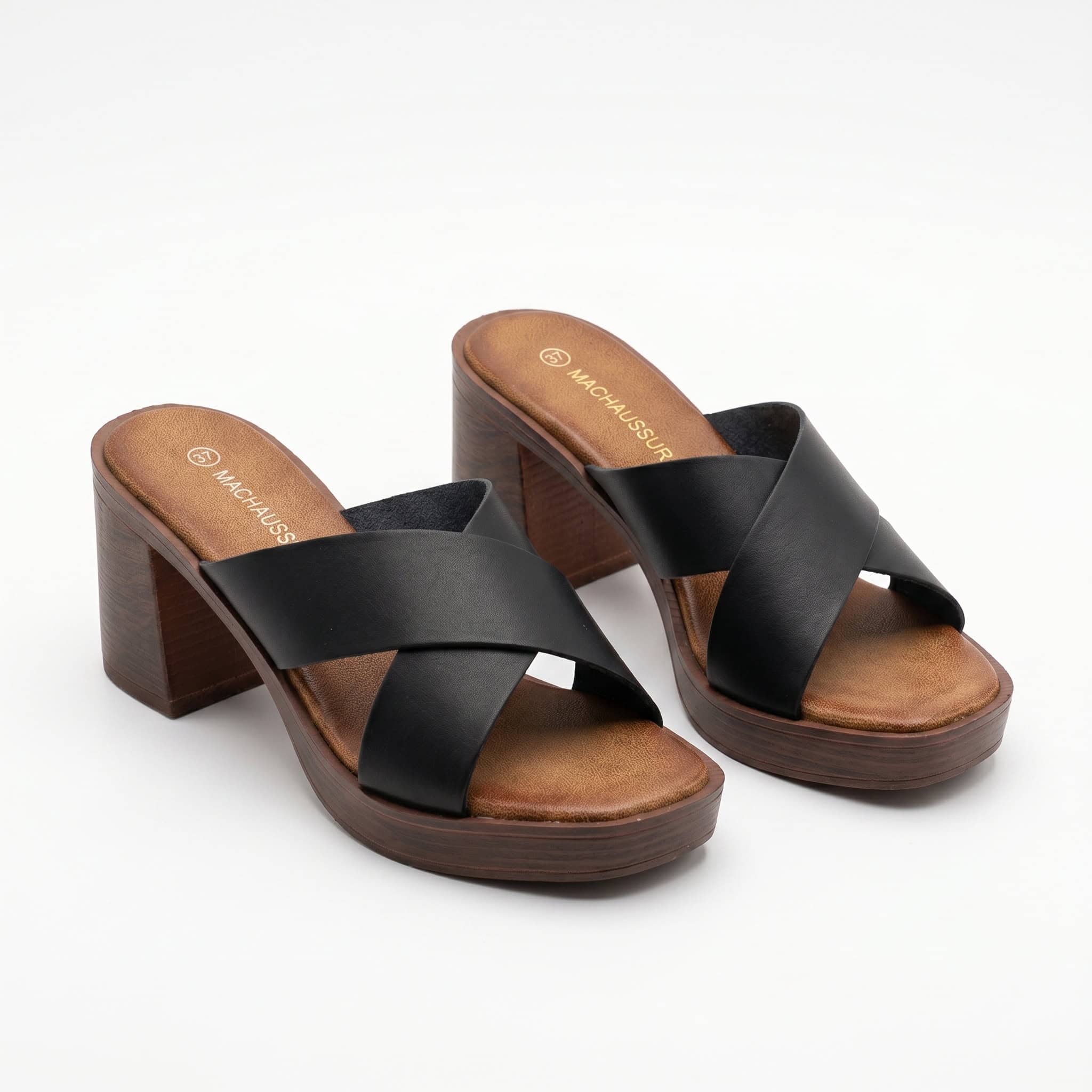 Archi – Sandales demi talon en Noir.