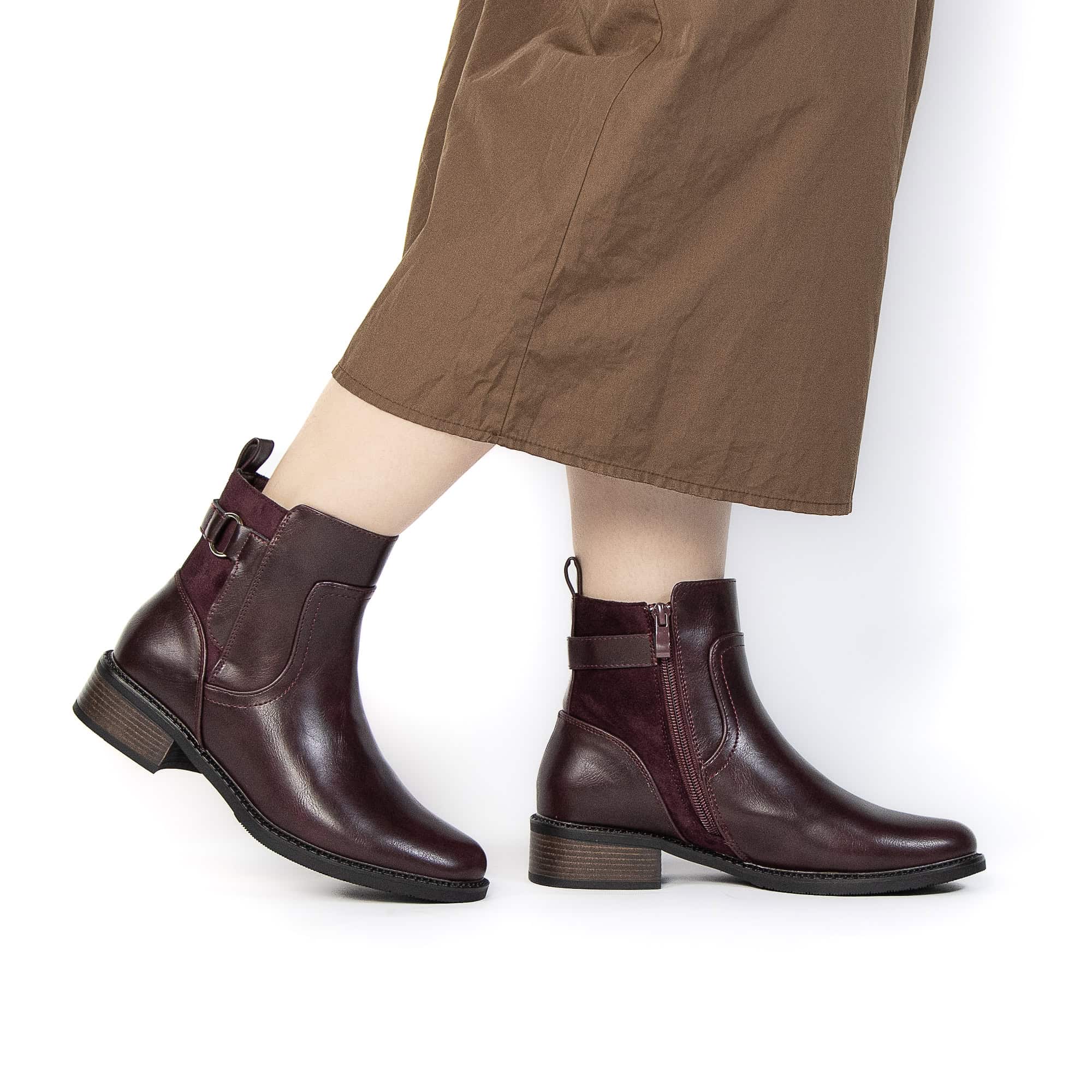 GLORY – Bottines femmes en Bordeau.