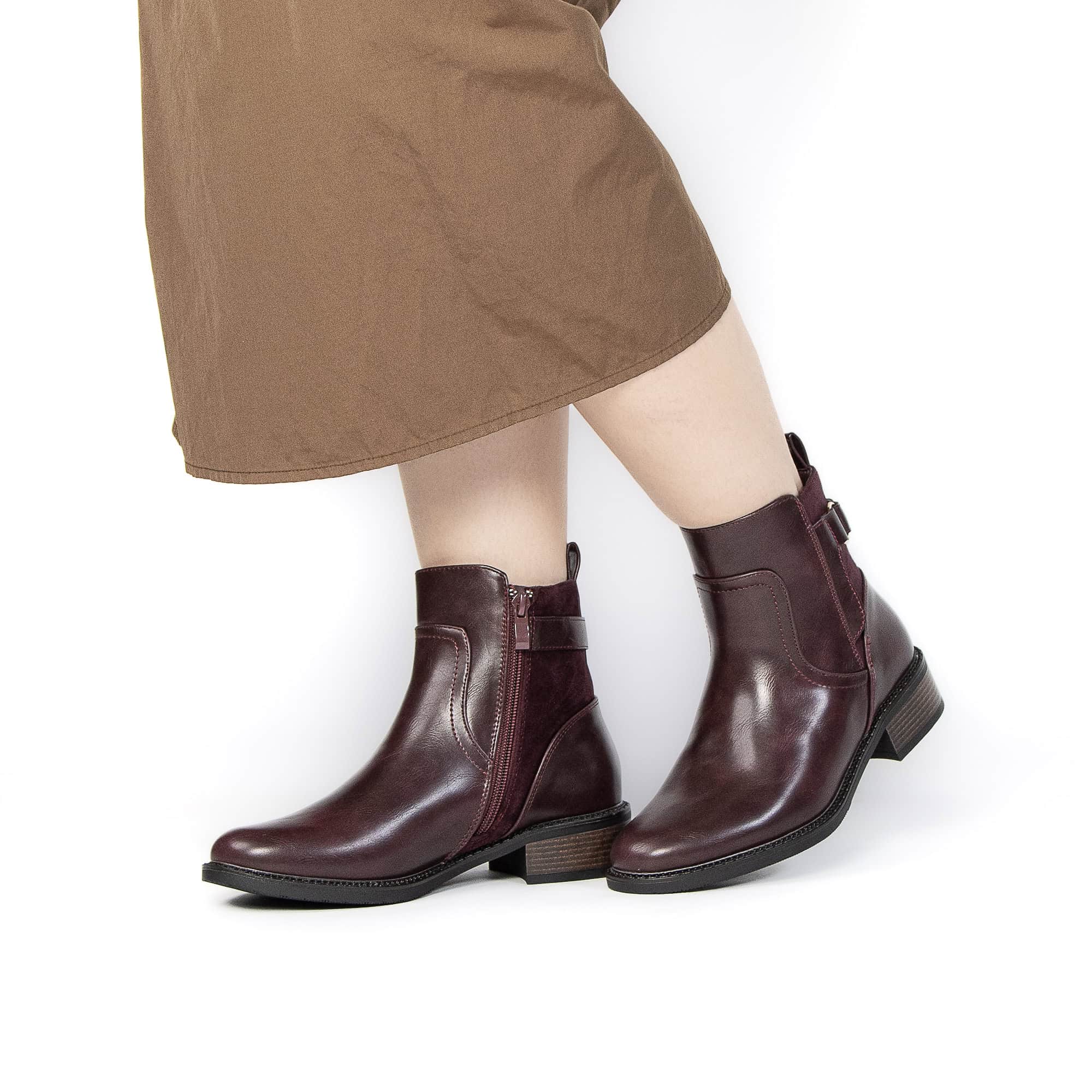 GLORY – Bottines femmes en Bordeau.
