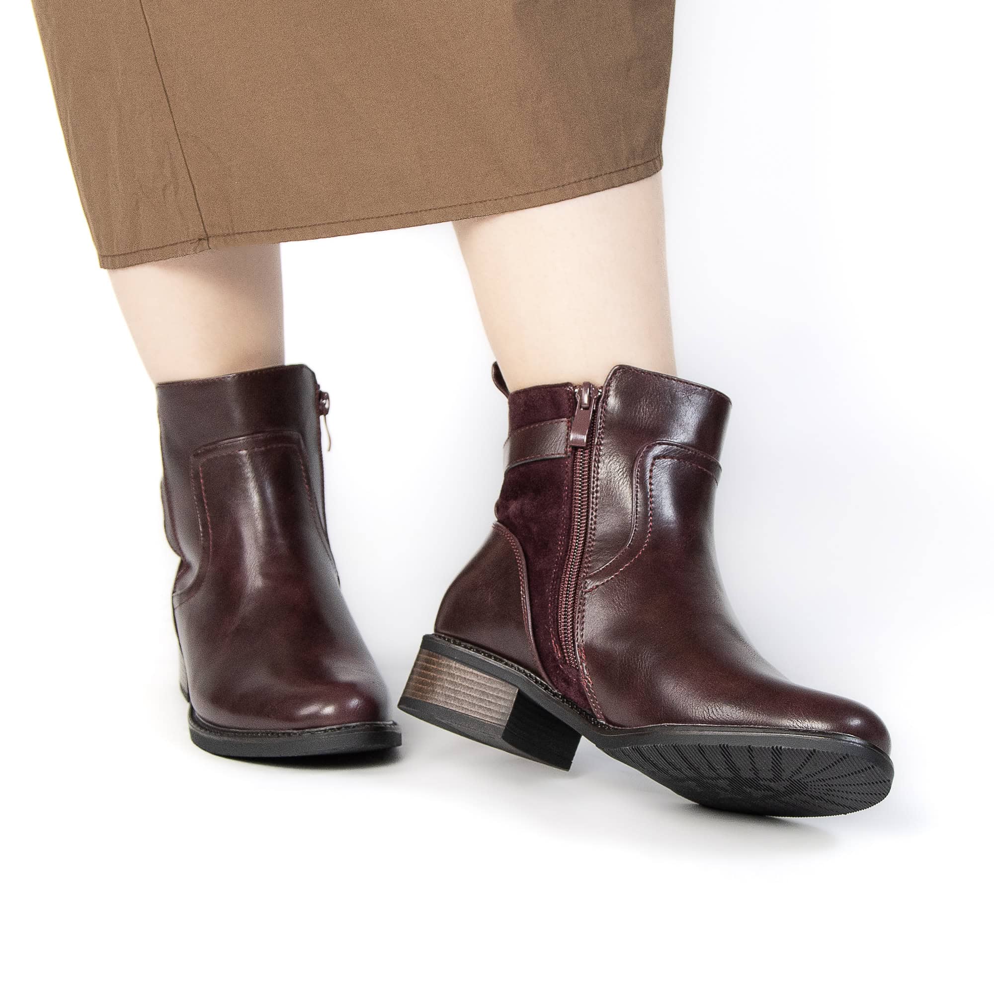 GLORY – Bottines femmes en Bordeau.