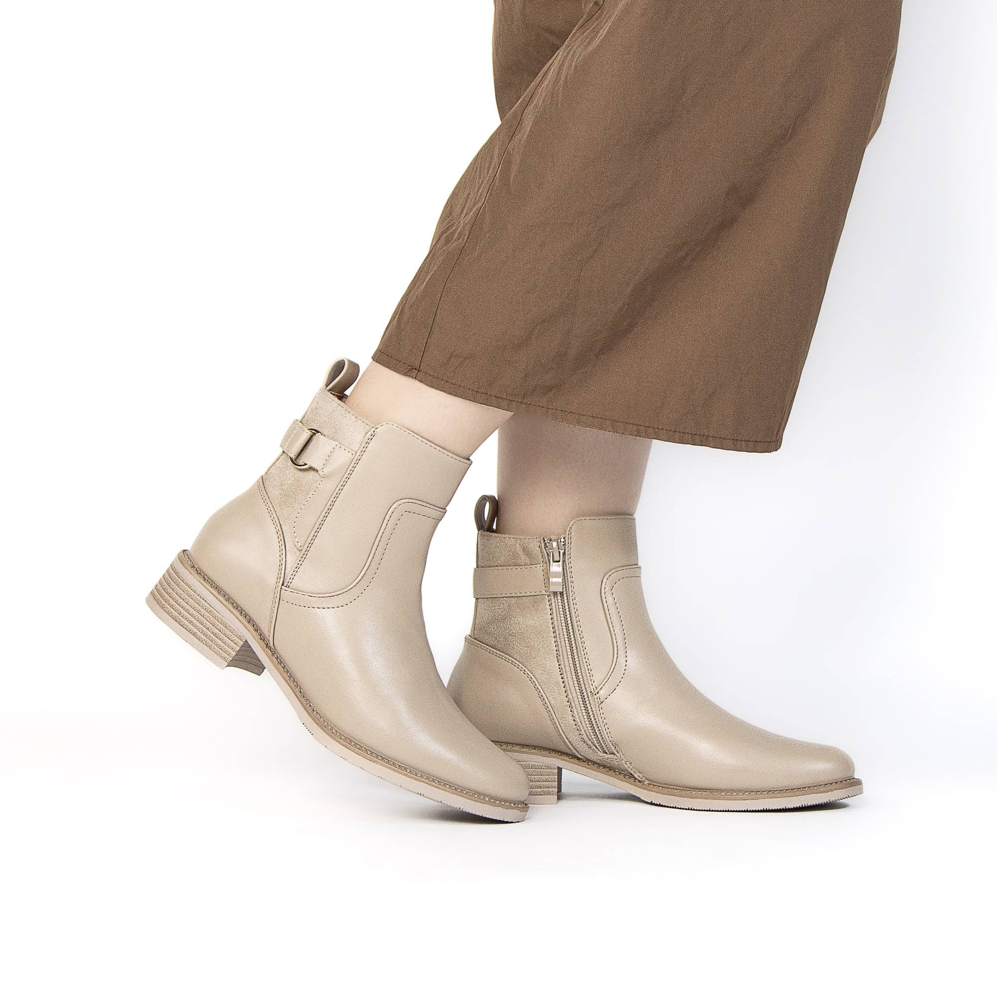 GLORY – Bottines femmes en Kaki.
