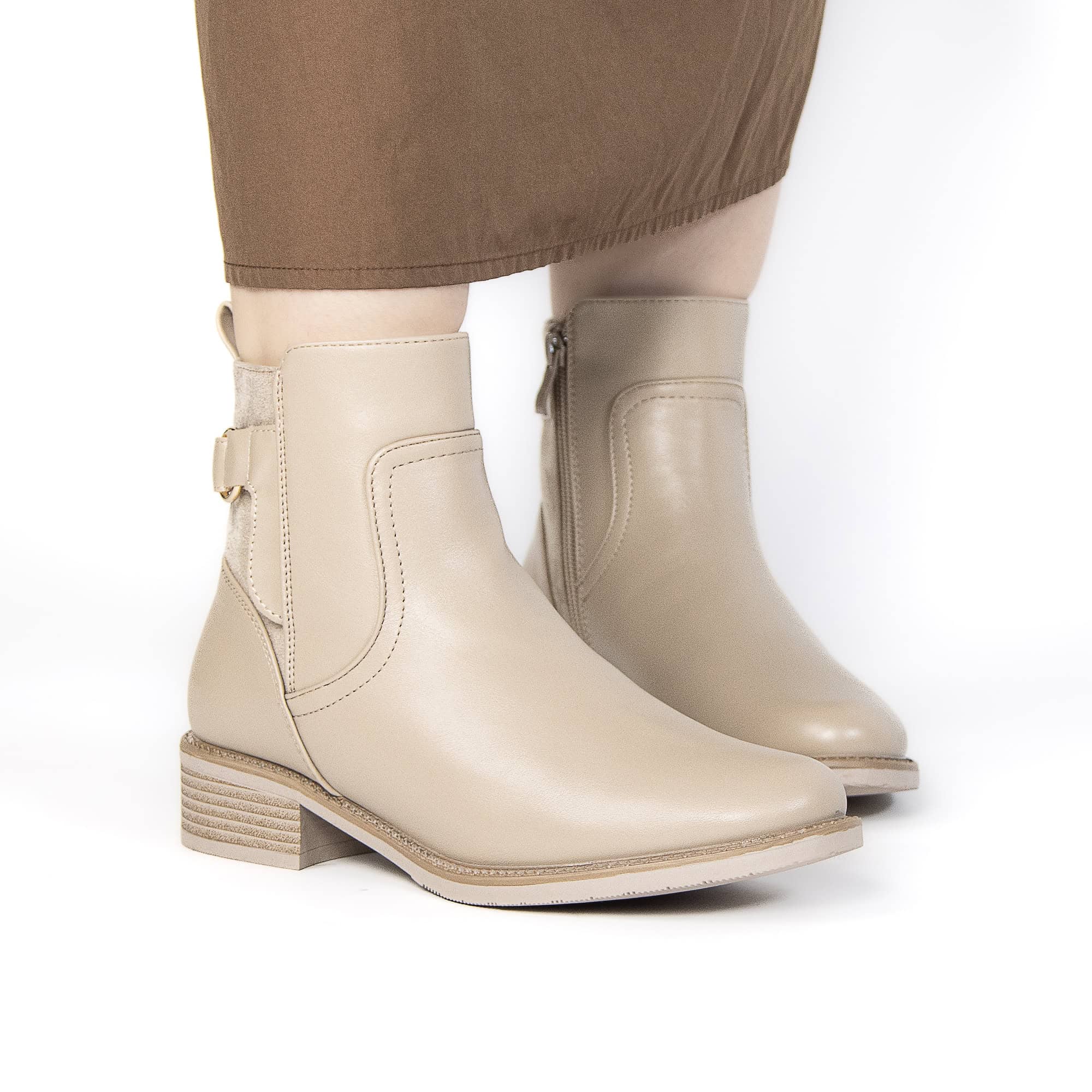 GLORY – Bottines femmes en Kaki.