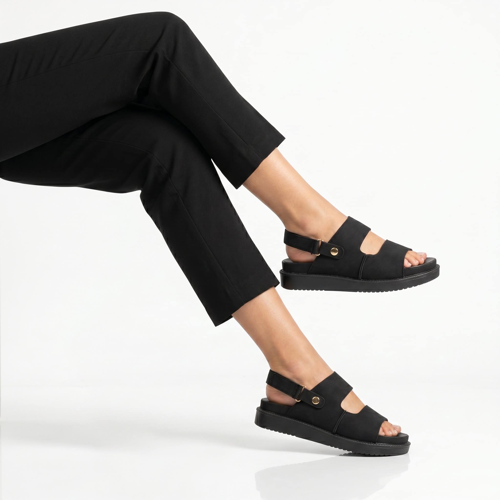 Cadence – Sandales confortables en Noir.
