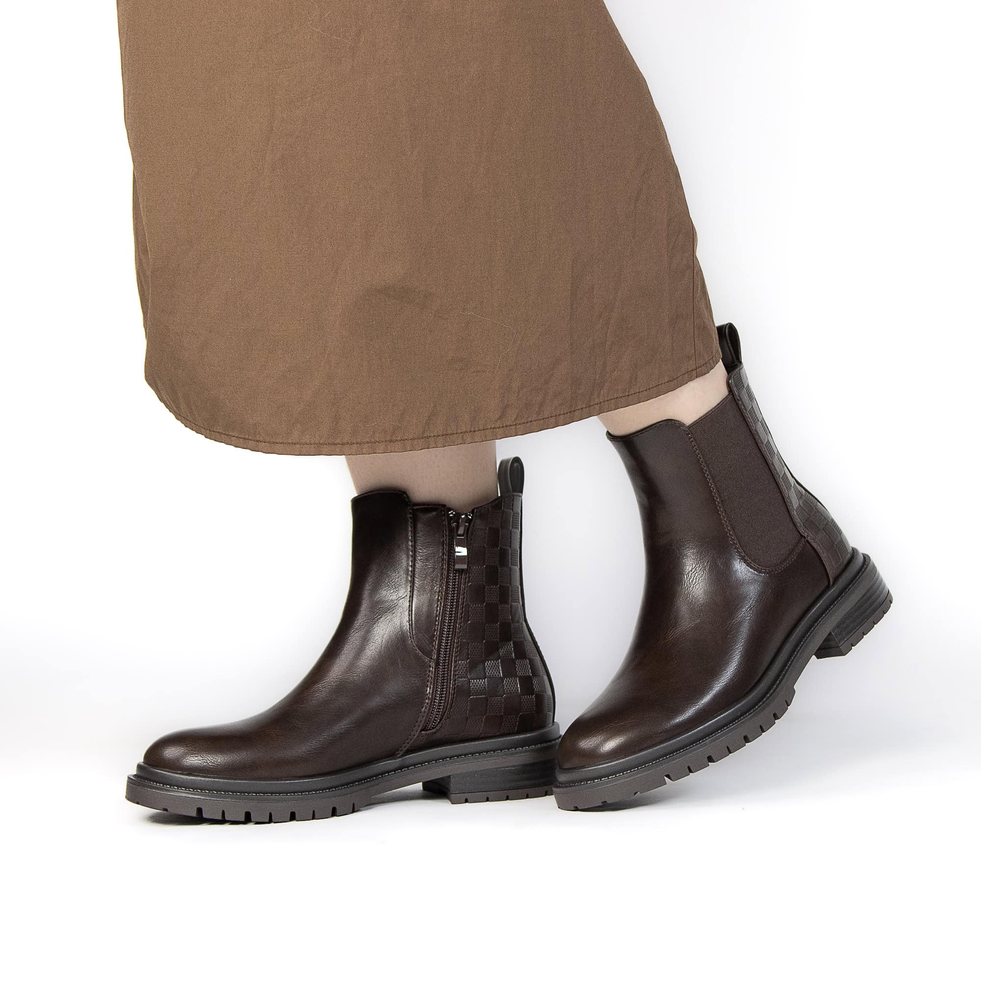 YANTI – Bottines femmes en Coffee.