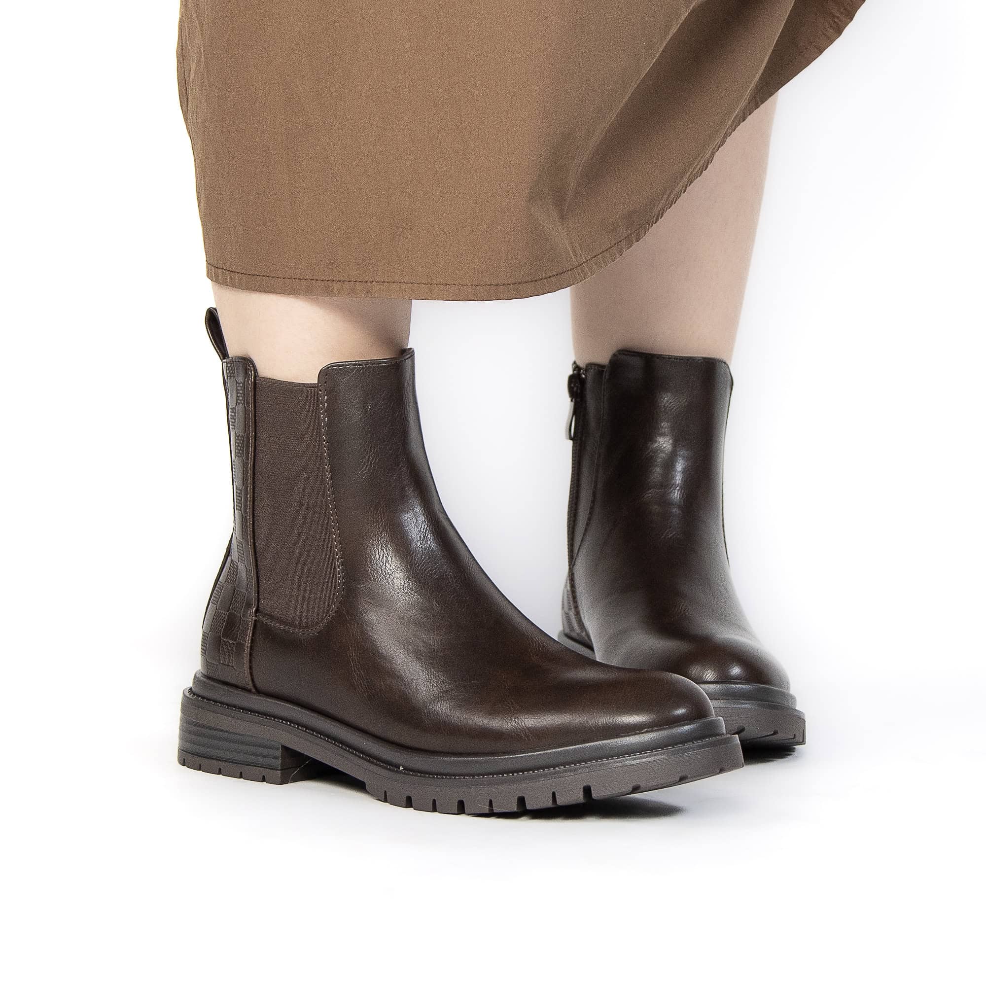 YANTI – Bottines femmes en Coffee.