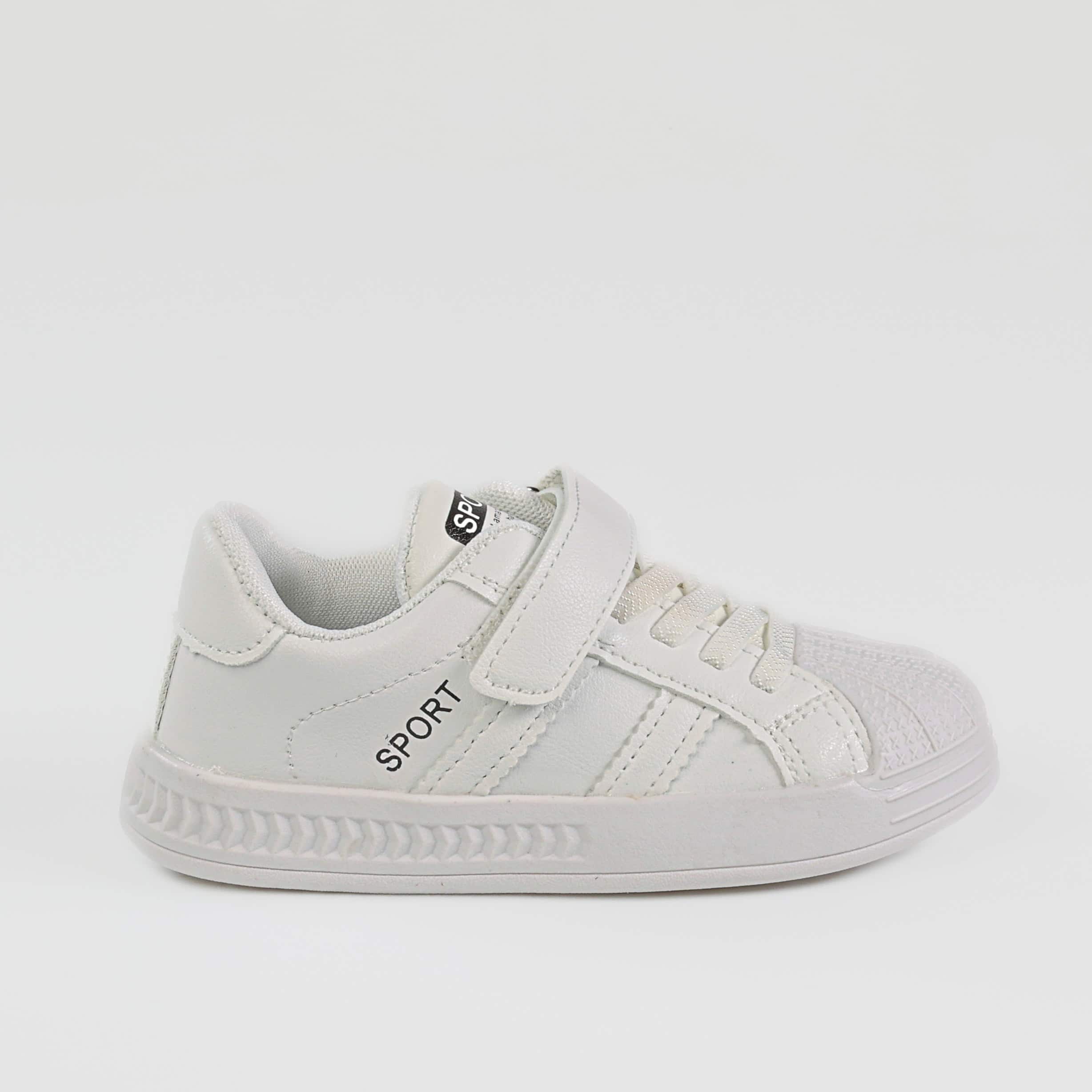 Samy – Baskets Enfants en Blanc.