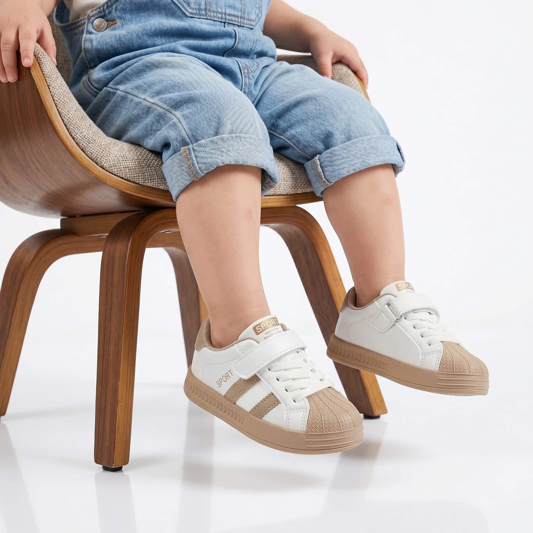 Samy – Baskets Enfants en Marron.