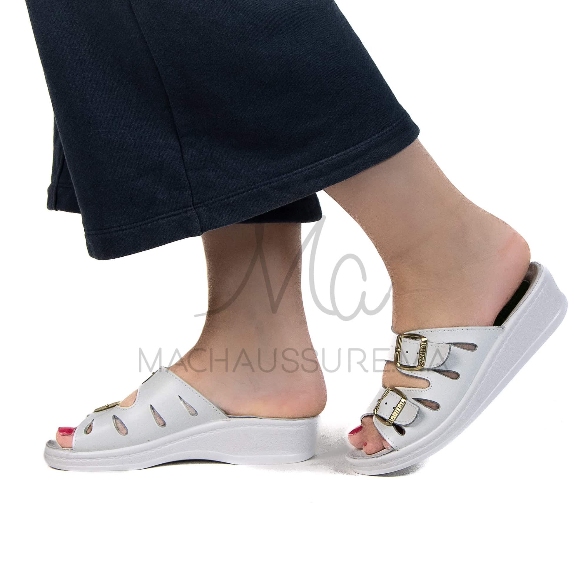 Podistep – Sandales Médicales en Blanc.
