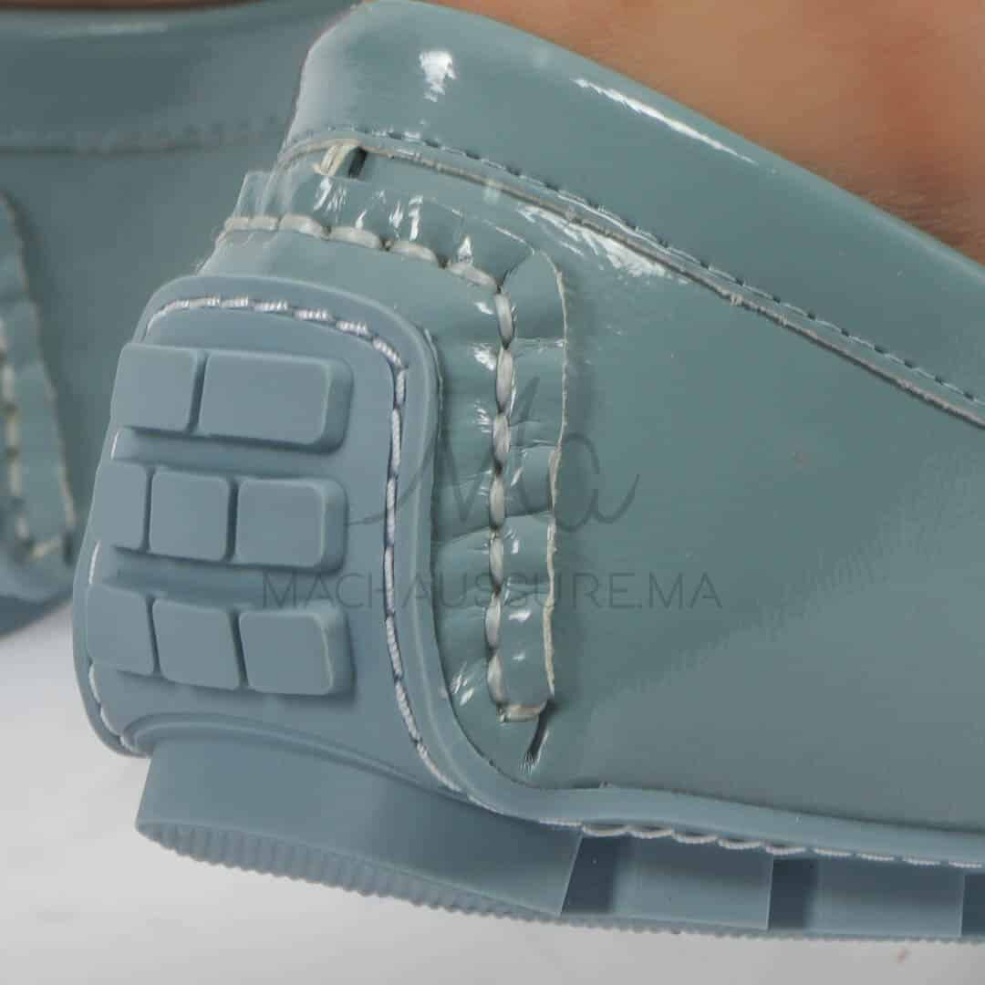 Perles – mocassins femmes en Bleu ciel.