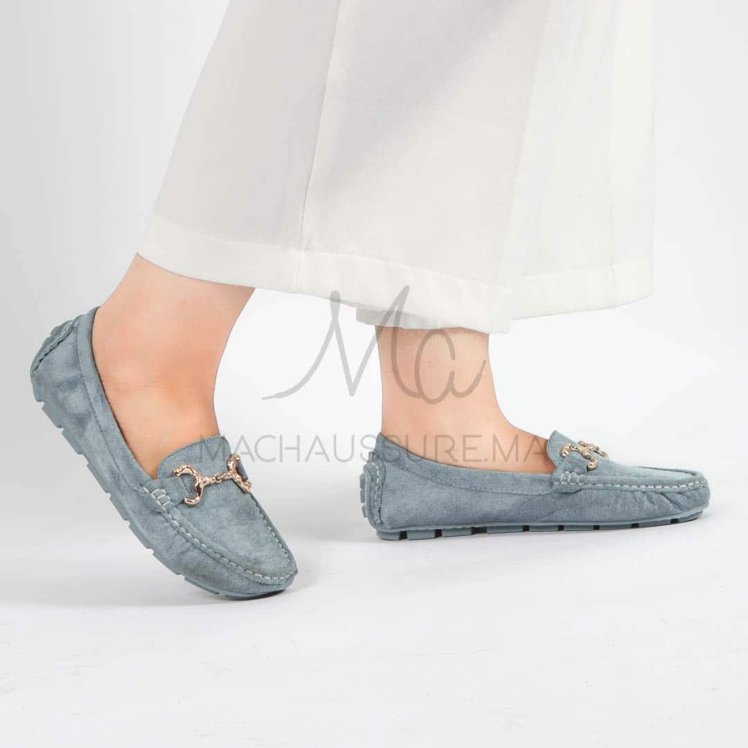 Douceur – mocassins femmes en Bleu ciel.