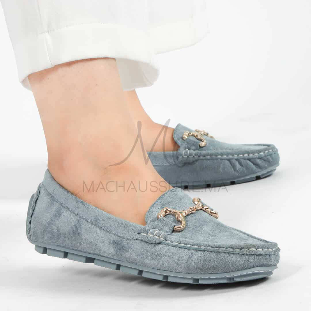 Douceur – mocassins femmes en Bleu ciel.