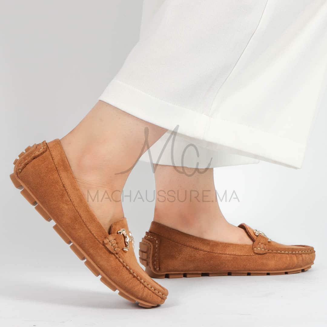 Douceur – mocassins femmes en Tabac.