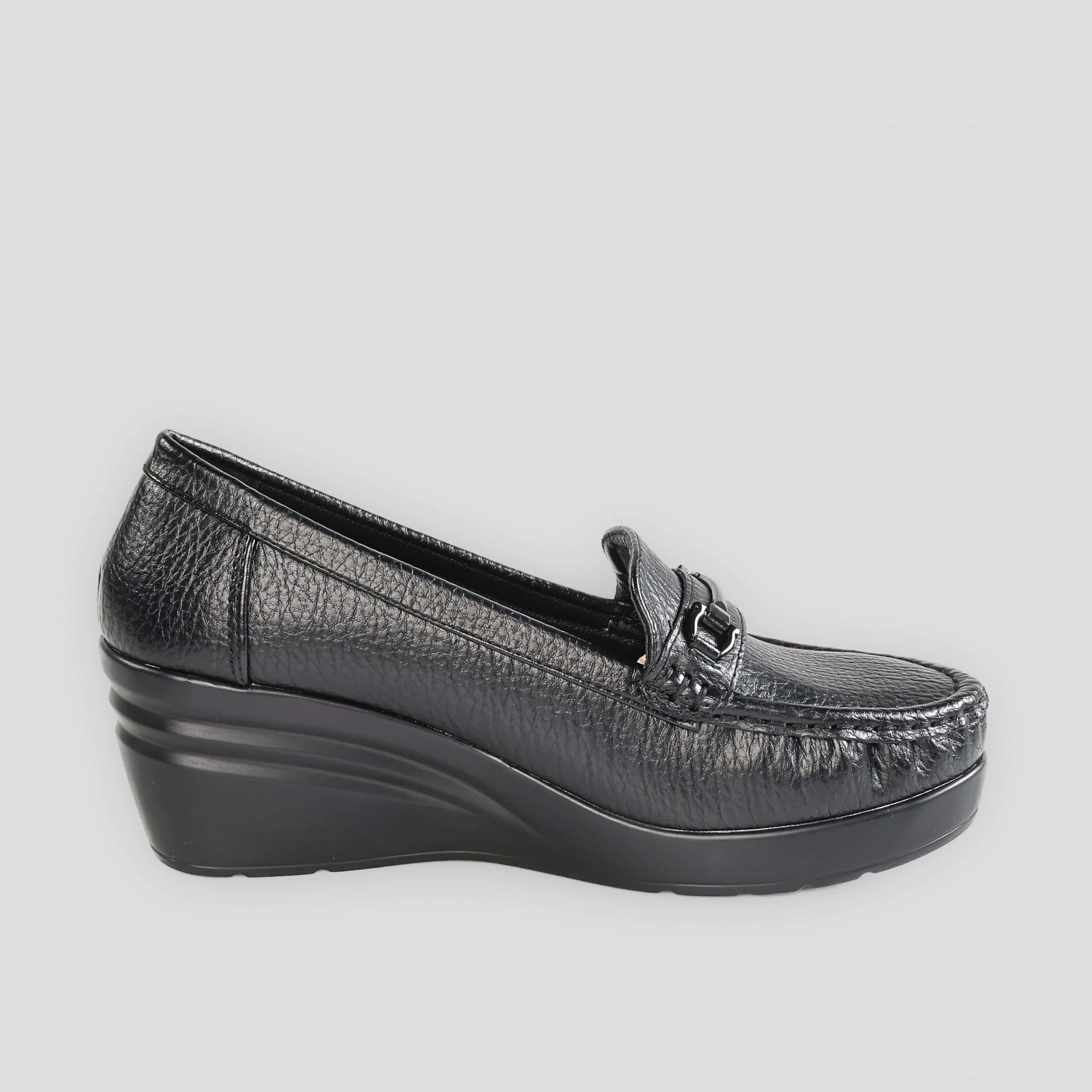 Nova – Mocassins compensées en Noir.