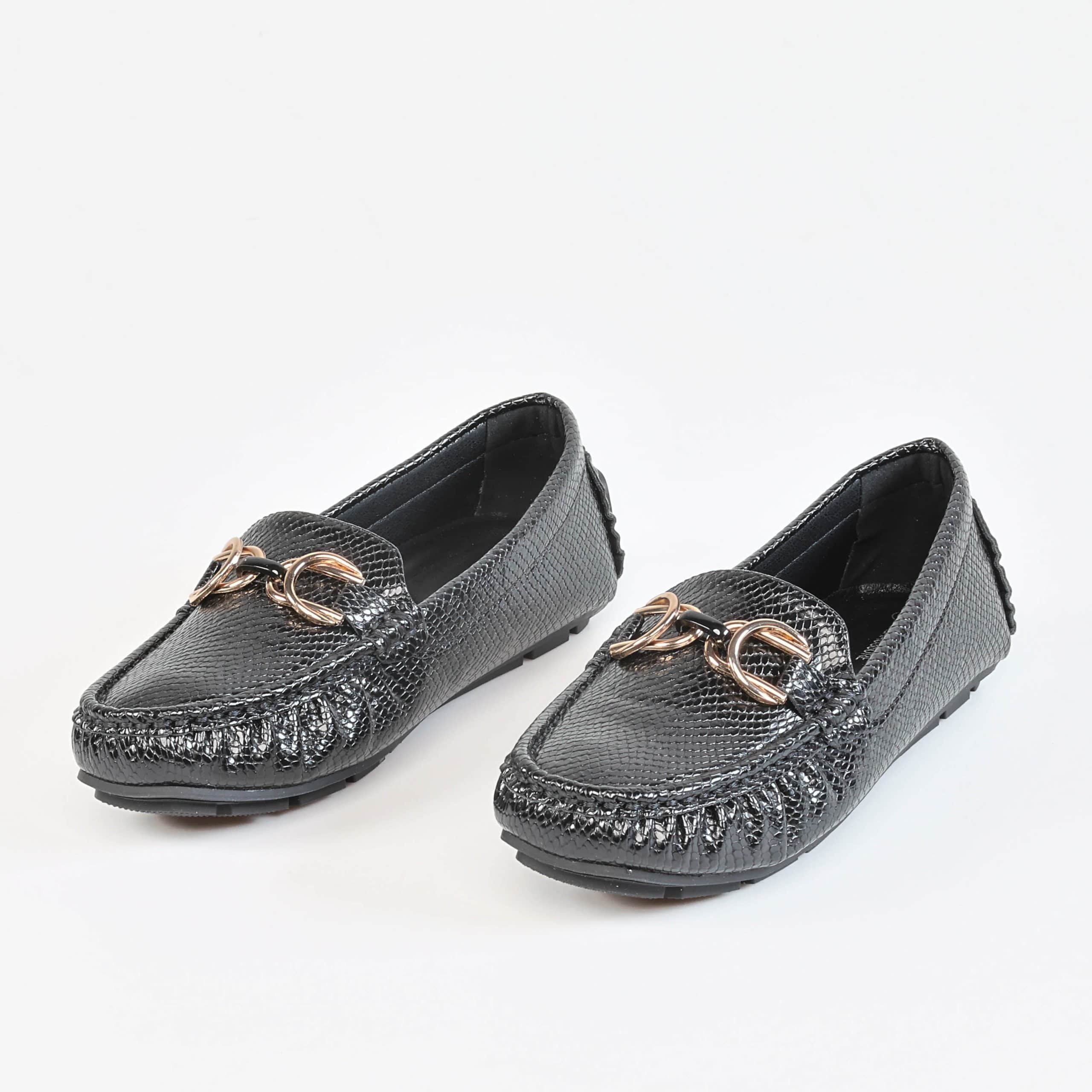 Savana – Mocassins Femmes en Noir.