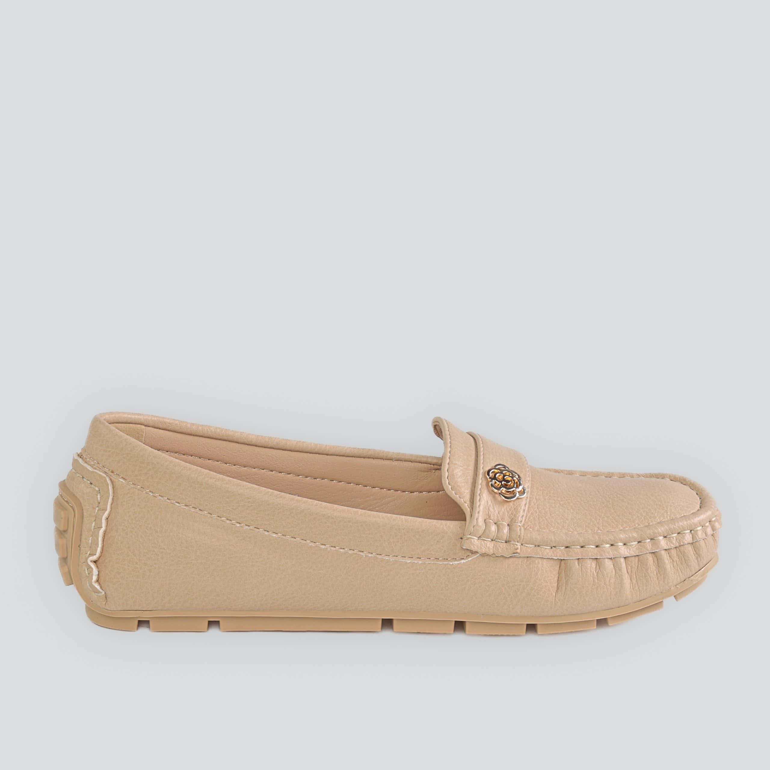 Flower – Mocassins Femmes en Beige.