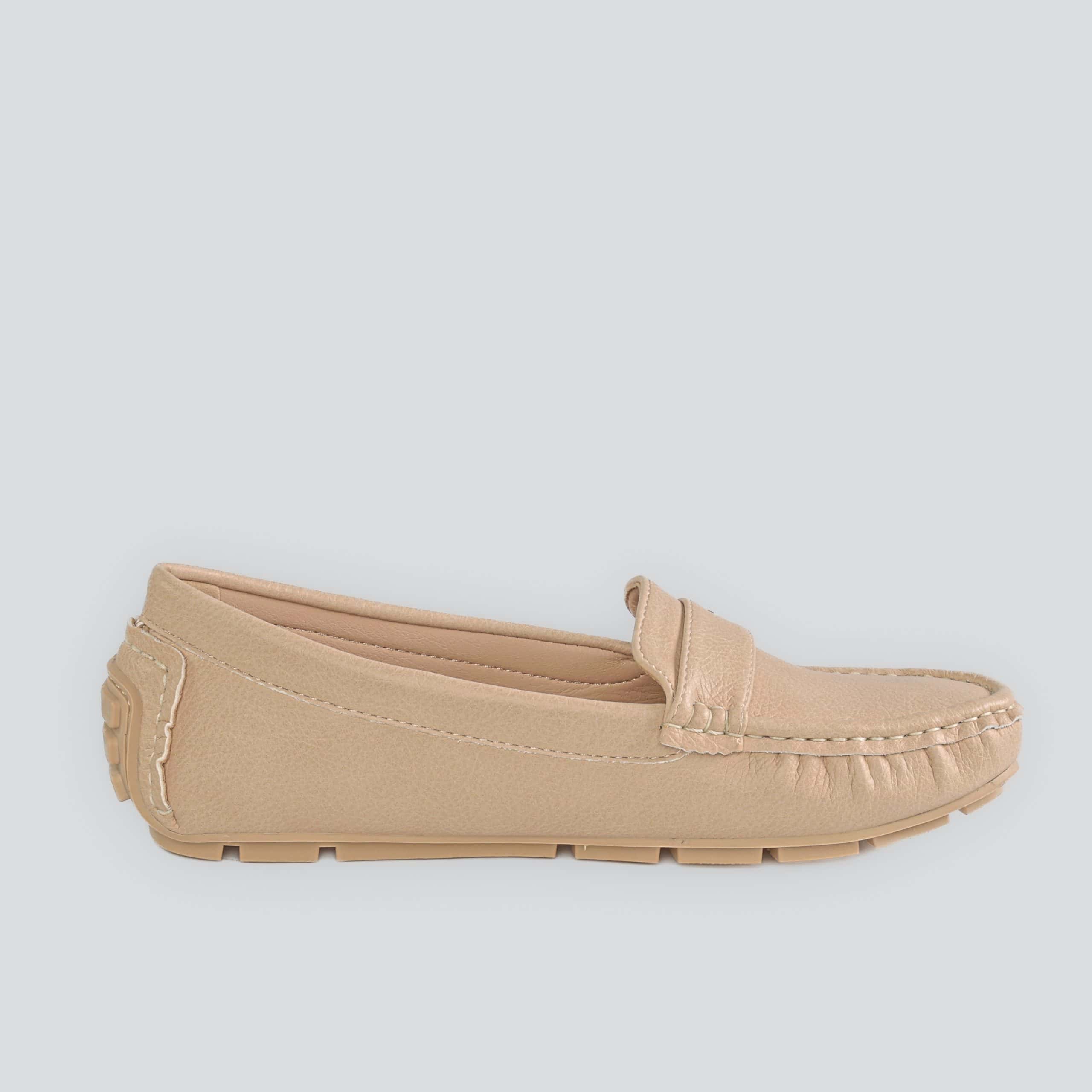 Flower – Mocassins Femmes en Beige.