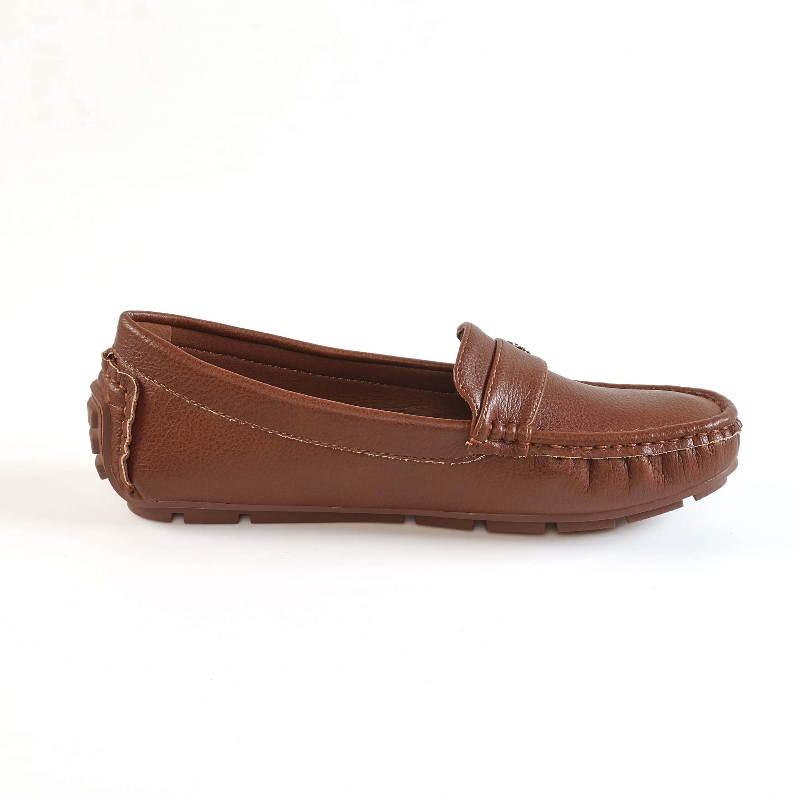 Flower – Mocassins Femmes en Coffee.