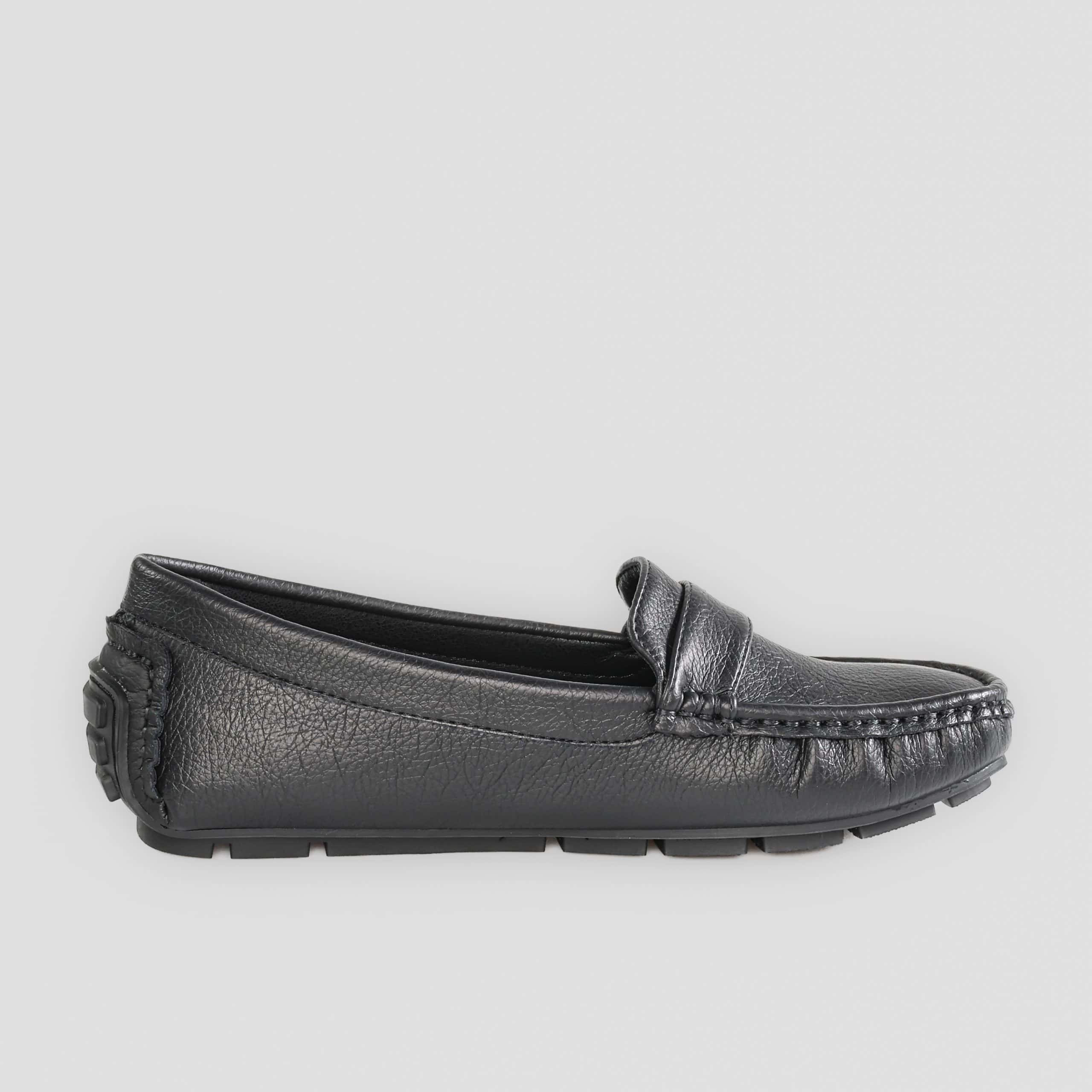 Flower – Mocassins Femmes en Noir.