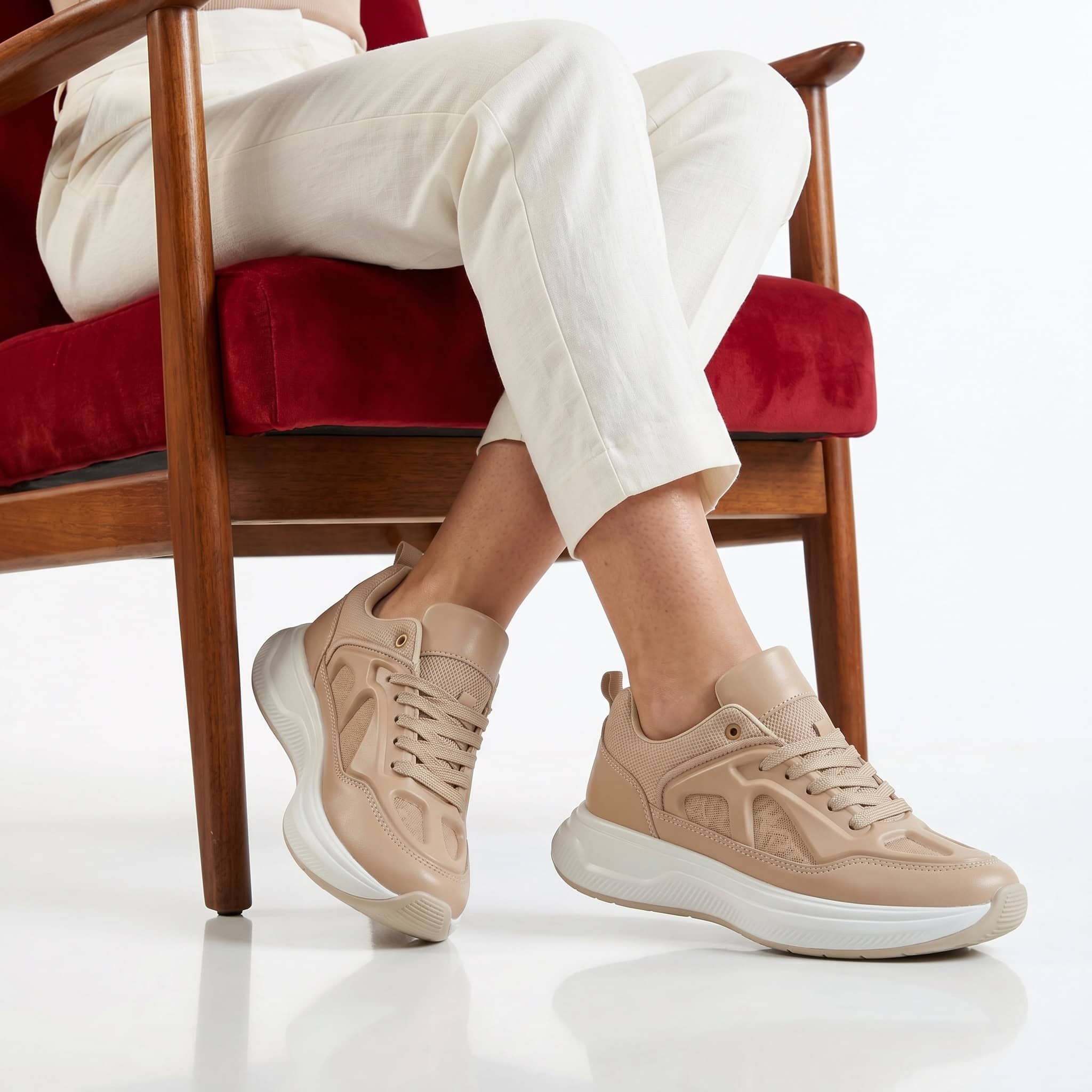 Olya – Baskets Femmes en Beige.