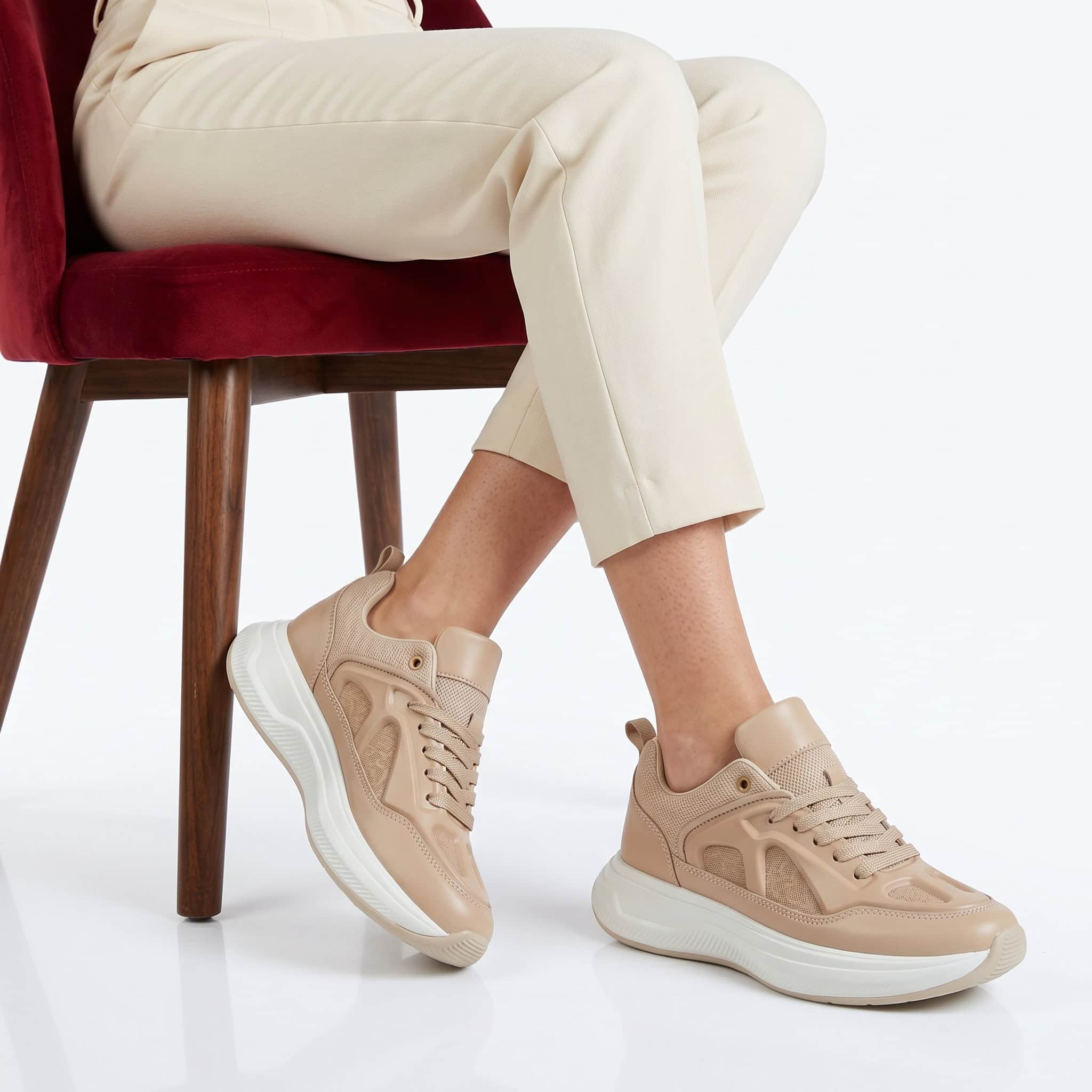 Olya – Baskets Femmes en Beige.