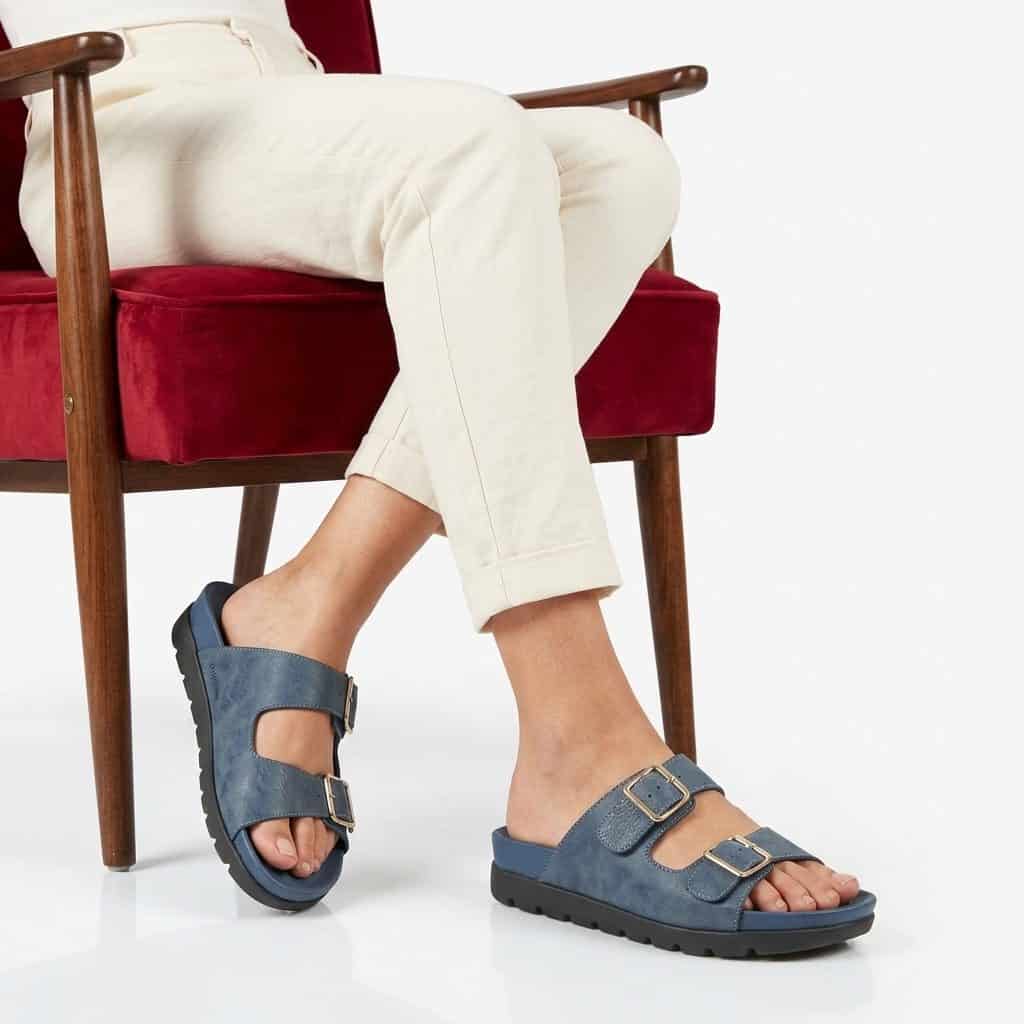 Easy Life – Sandales confort femmes en Bleu.