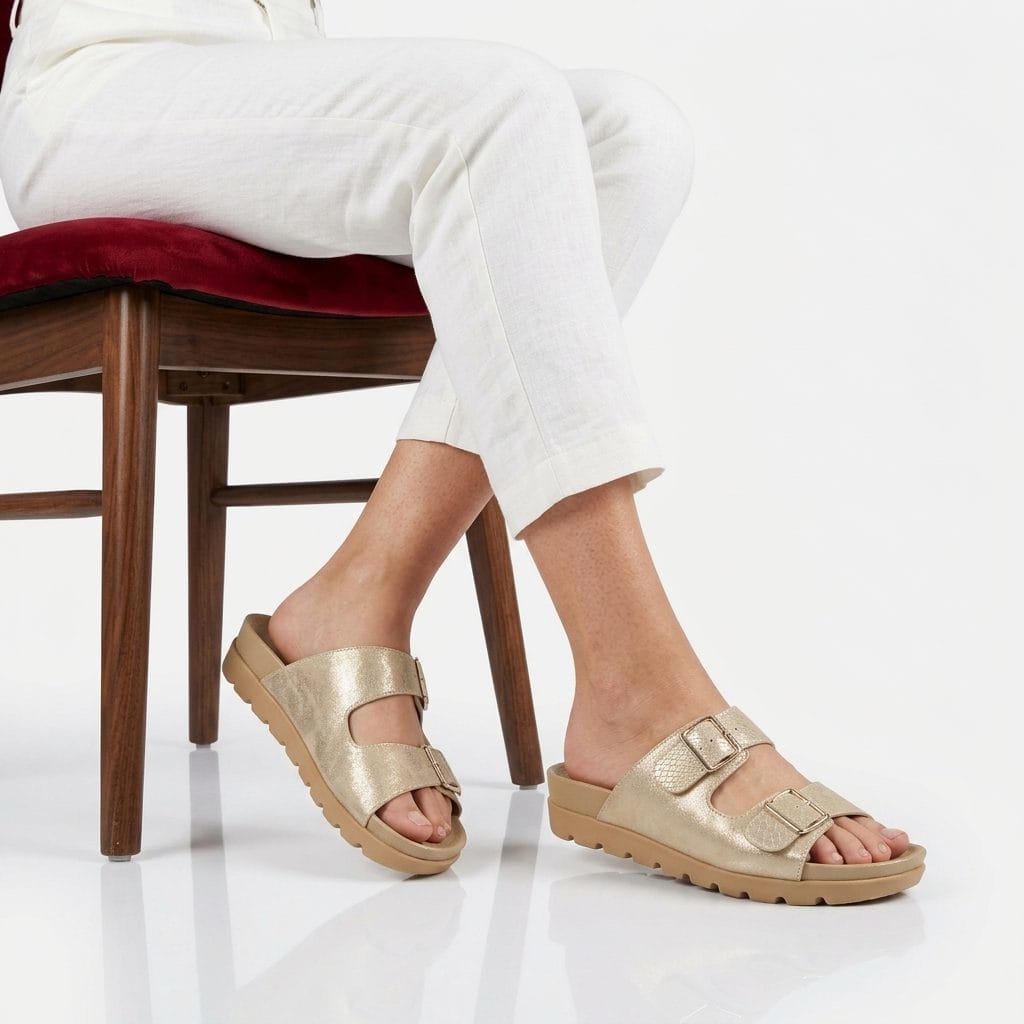 Easy Life – Sandales confort femmes en Beige.
