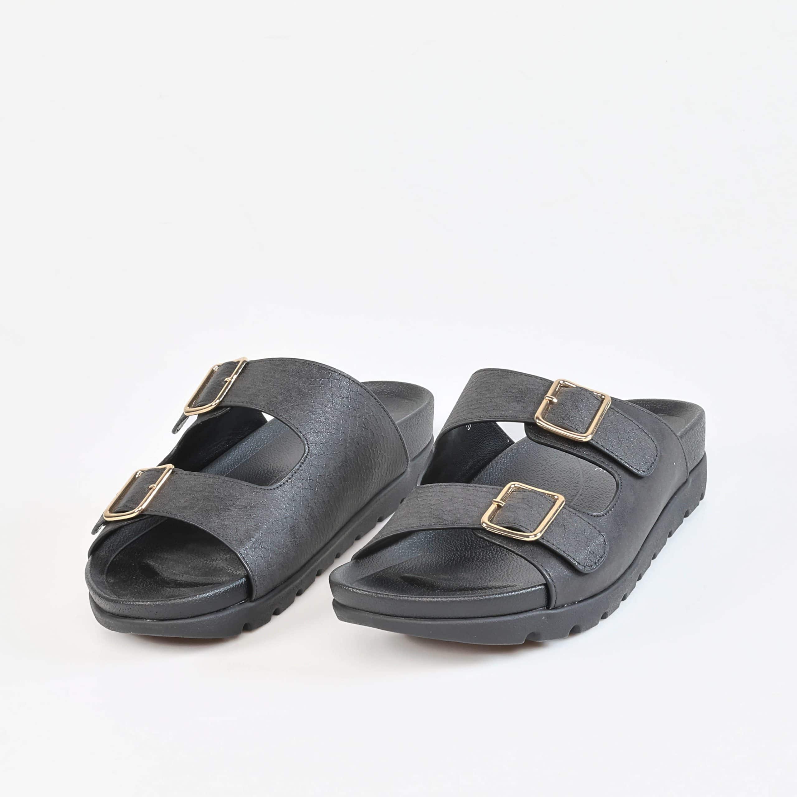 Easy Life – Sandales confort femmes en Noir.