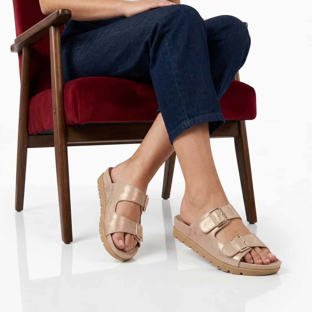 Easy Life – Sandales confort femmes en Rose doré.