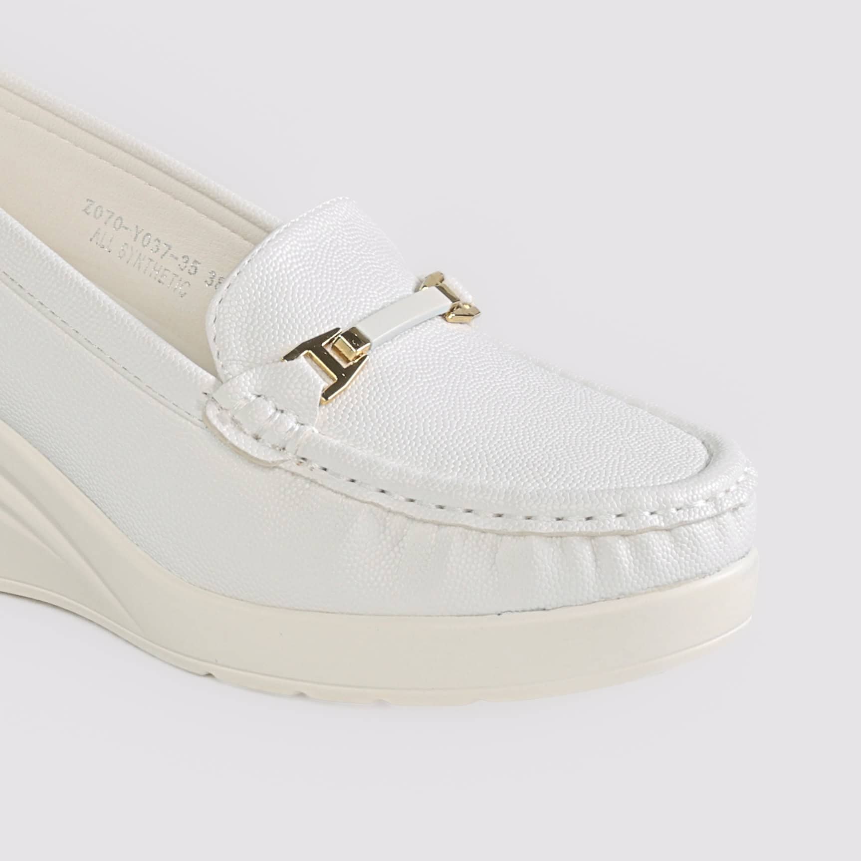 Alba – Mocassins compensées en Blanc.
