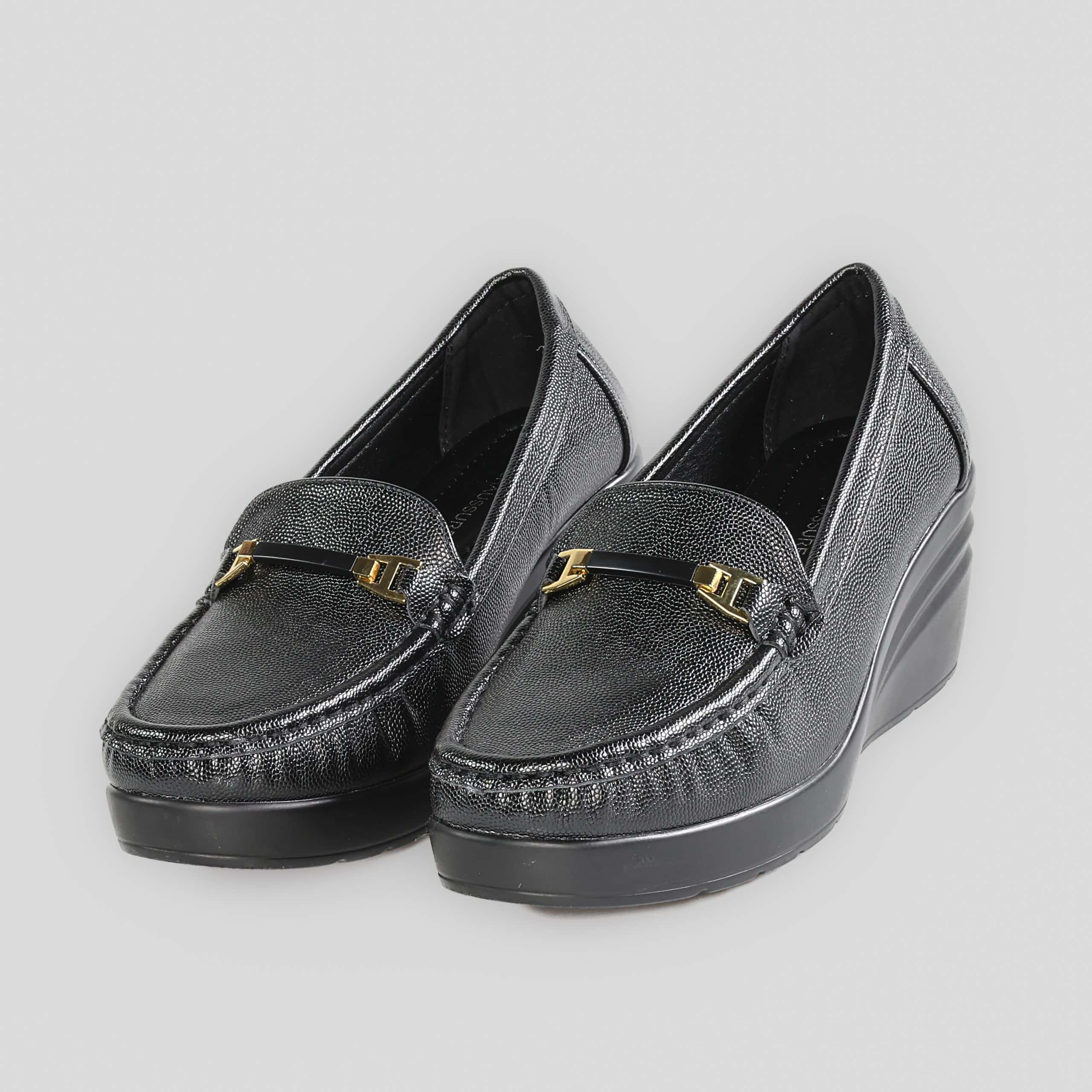 Alba – Mocassins compensées en Noir.