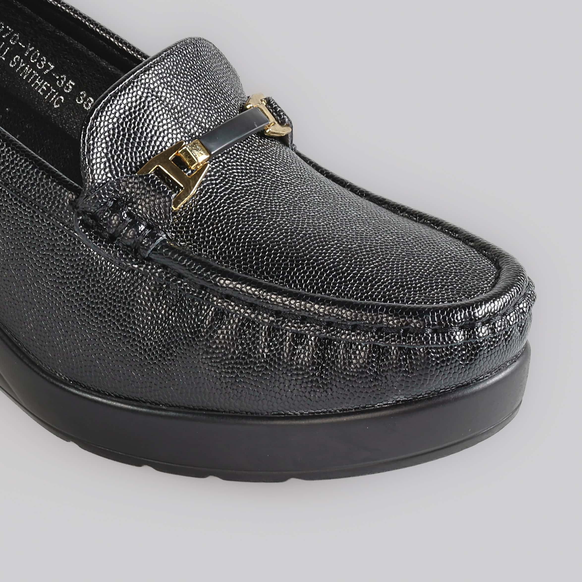 Alba – Mocassins compensées en Noir.