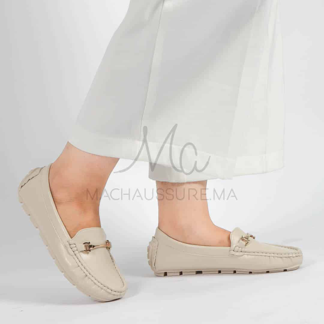 Tassel – mocassins femmes en Beige.
