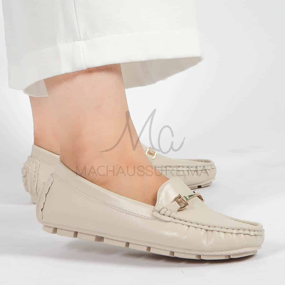 Tassel – mocassins femmes en Beige.