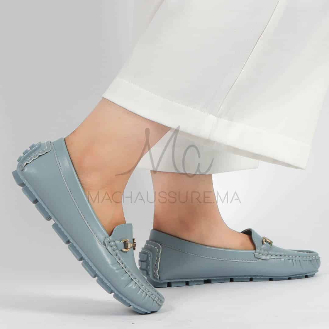 Tassel – mocassins femmes en Bleu ciel.