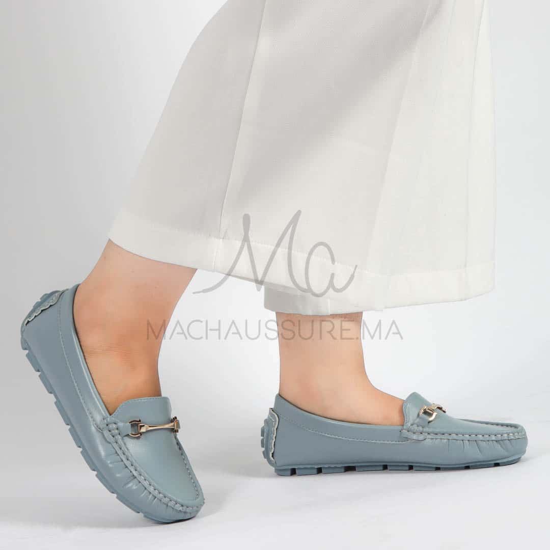 Tassel – mocassins femmes en Bleu ciel.