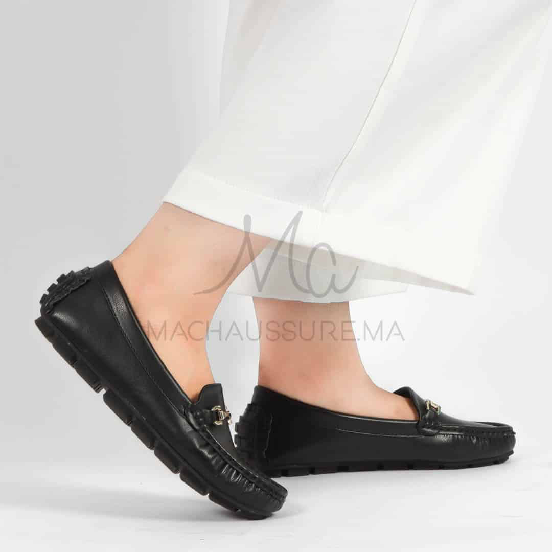 Tassel – mocassins femmes en Noir.