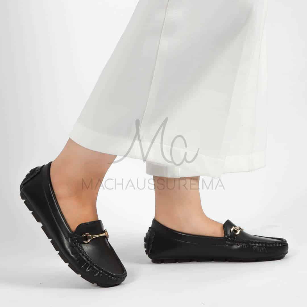 Tassel – mocassins femmes en Noir.