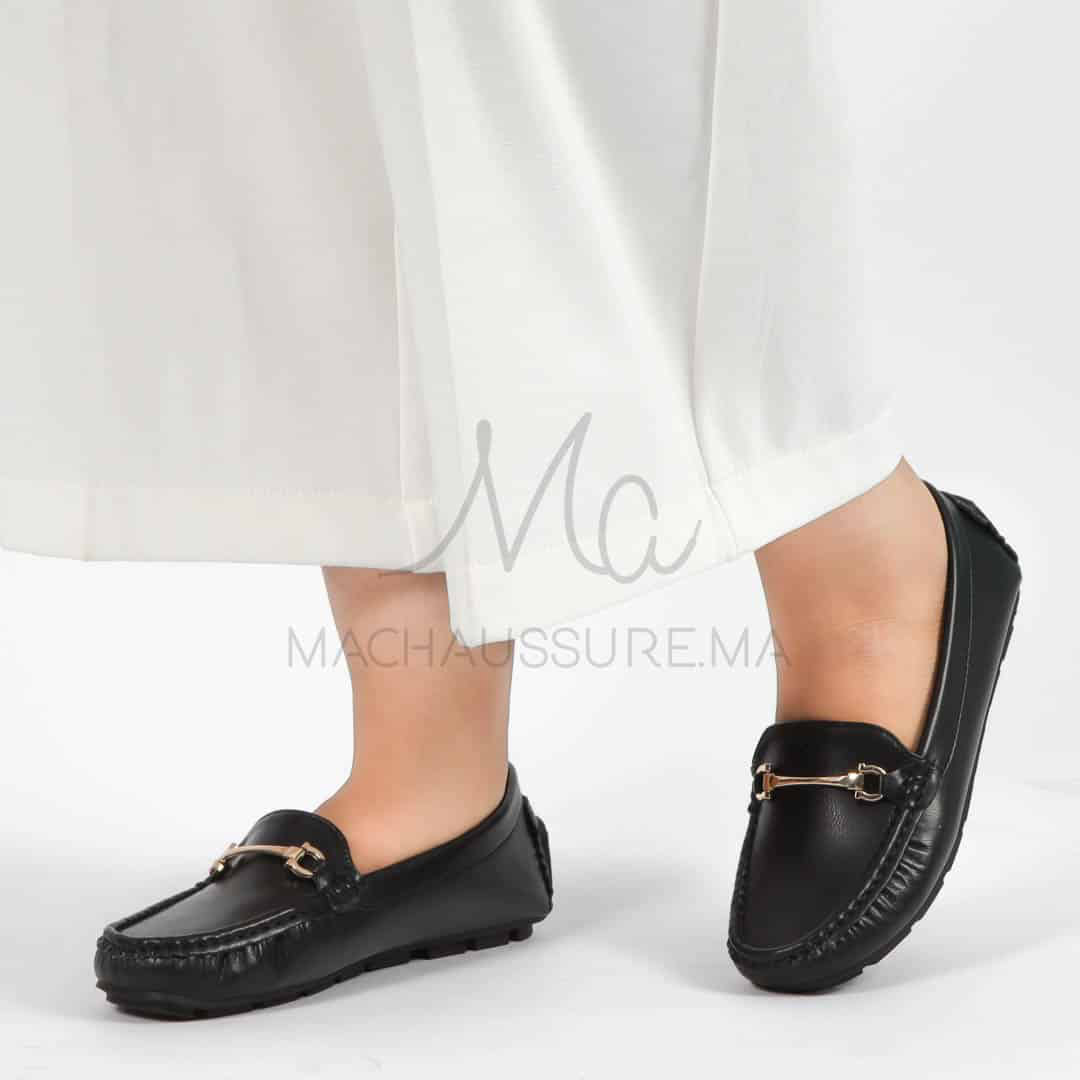 Tassel – mocassins femmes en Noir.