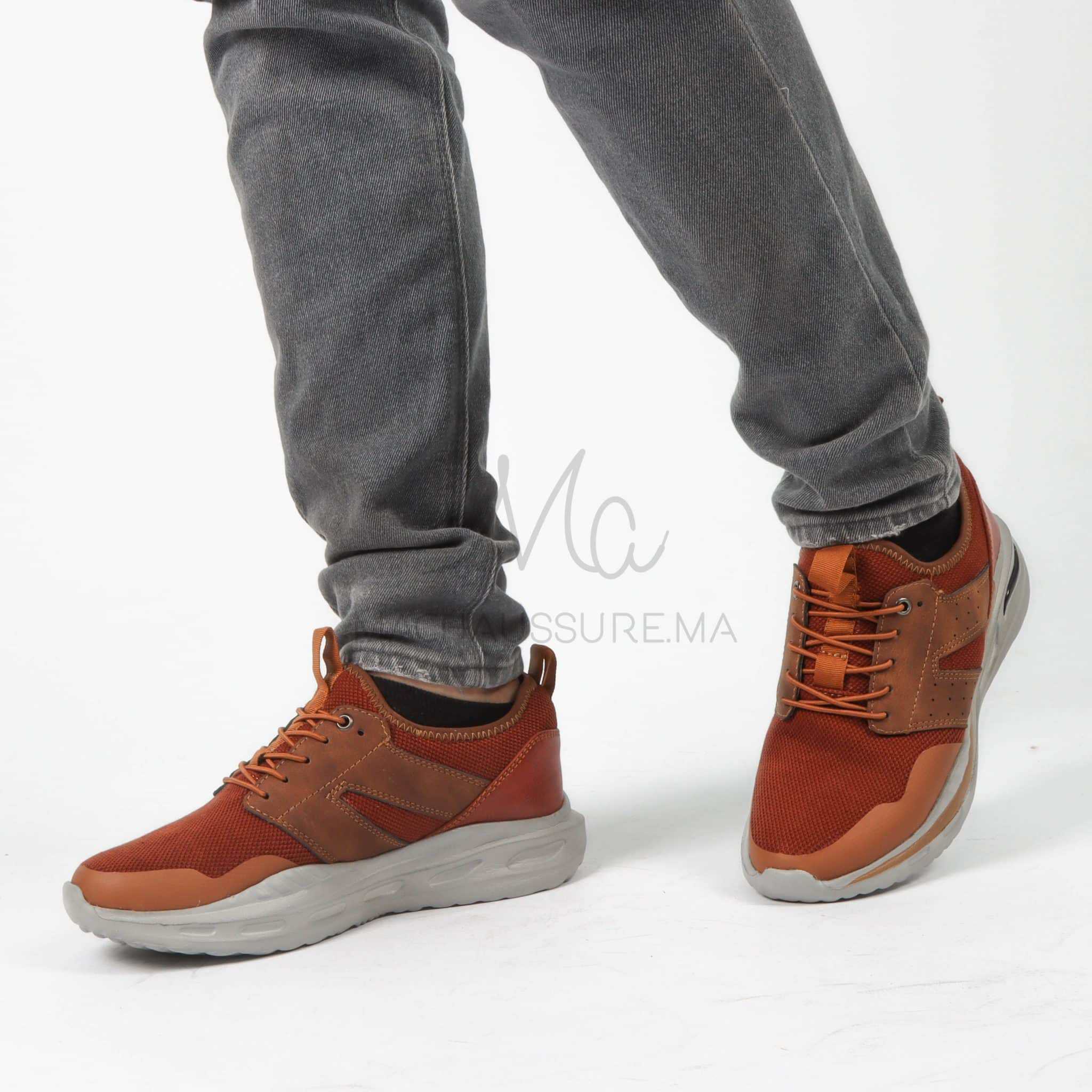 Apex - Baskets Hommes confortables en Marron.