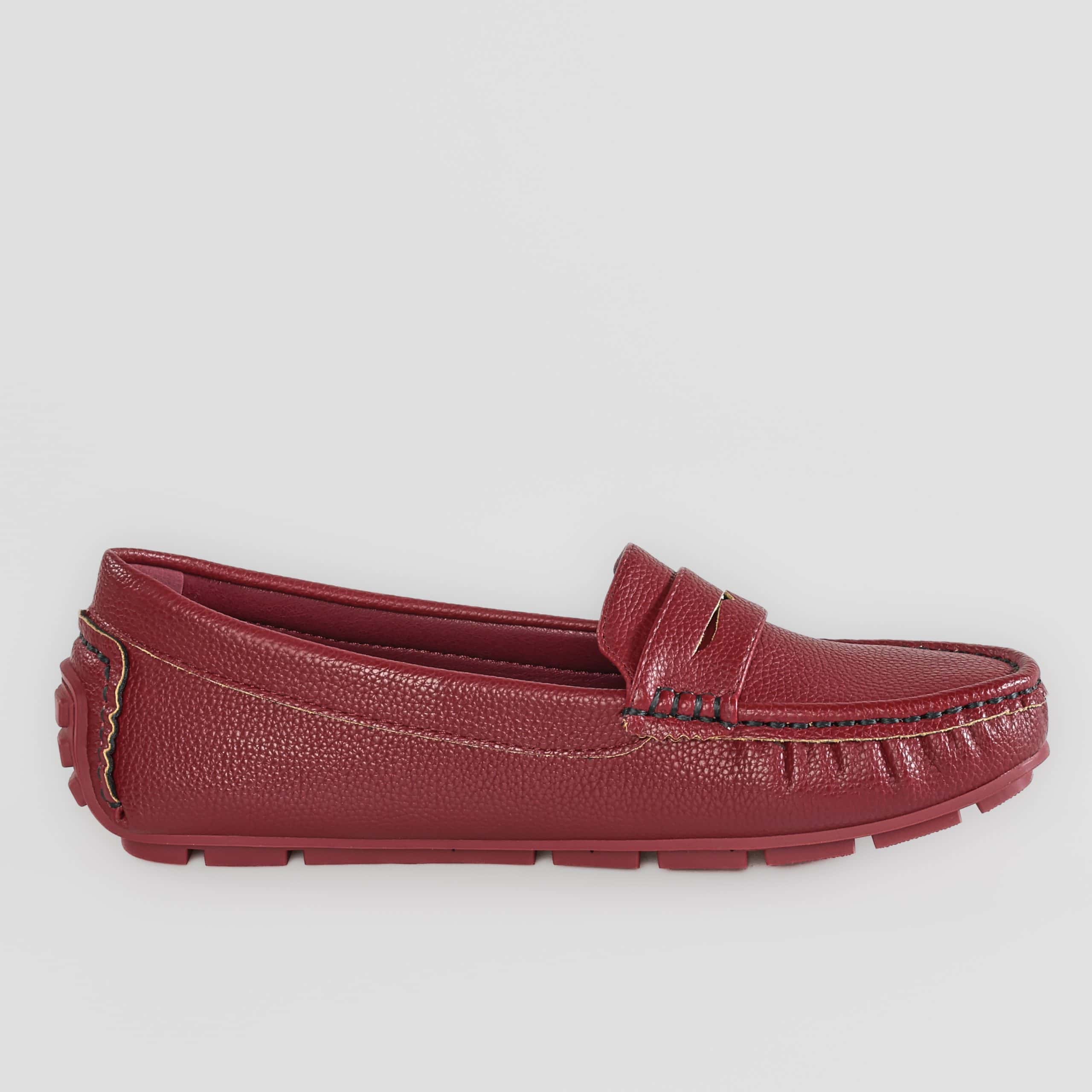 JASMINE – Mocassins Femmes en Bordeau.